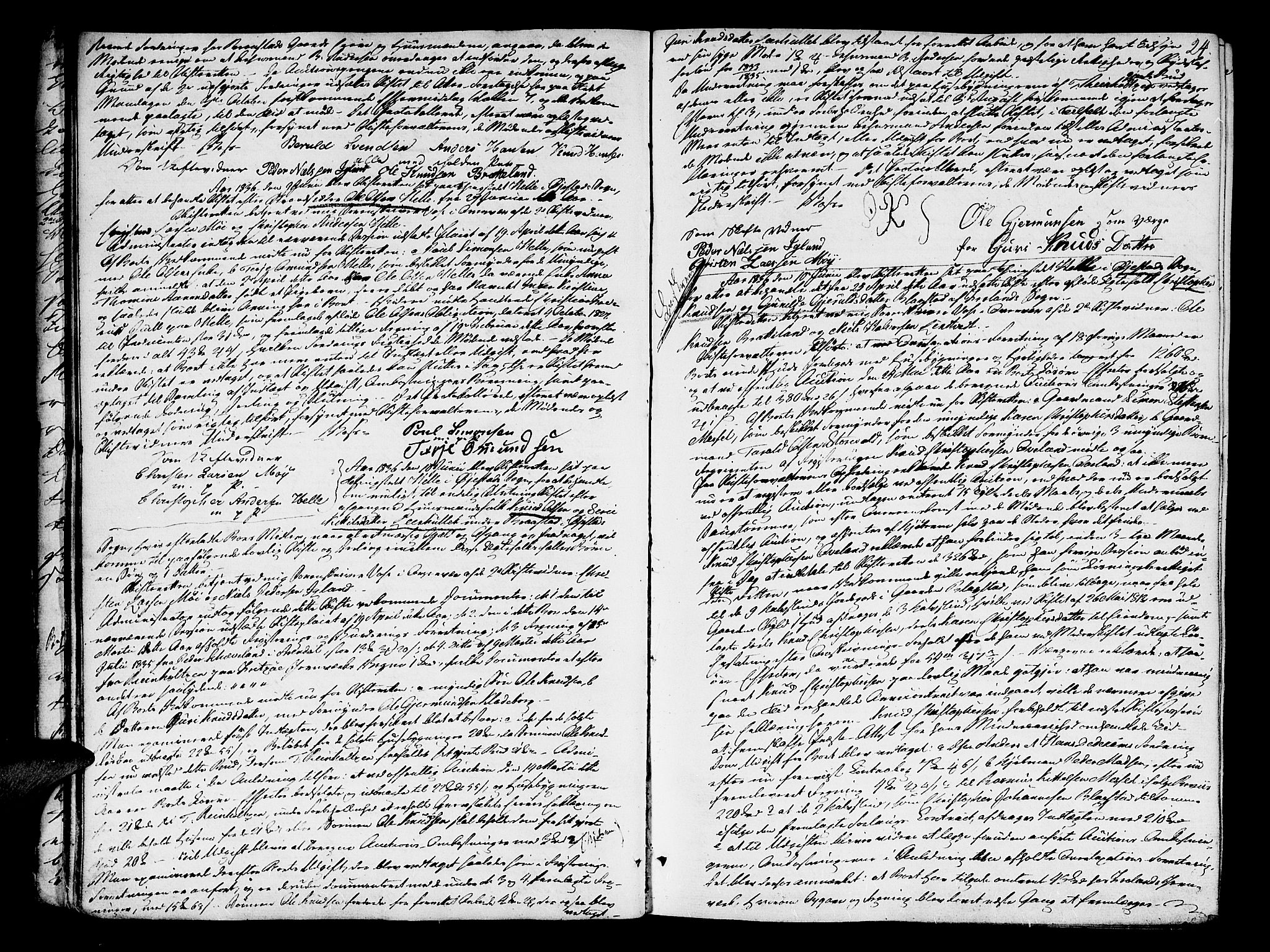 Vestre Nedenes/Sand sorenskriveri, AV/SAK-1221-0010/H/Hc/L0003: Skifteforhandlingsprotokoll nr. 1, 1835-1844, p. 23b-24a