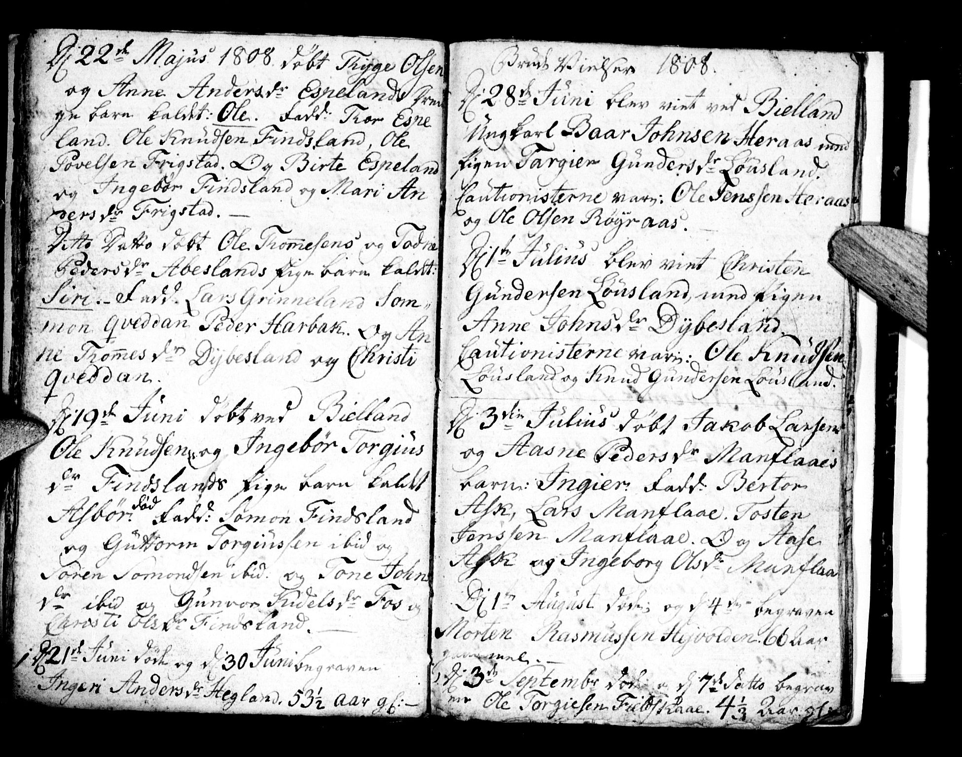 Bjelland sokneprestkontor, AV/SAK-1111-0005/F/Fa/Fab/L0001: Parish register (official) no. A 1, 1799-1810