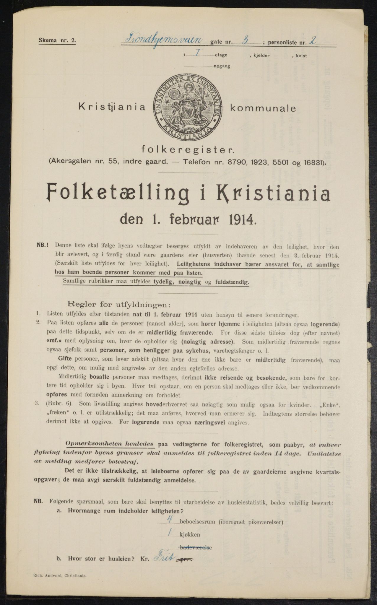 OBA, Municipal Census 1914 for Kristiania, 1914, p. 116819
