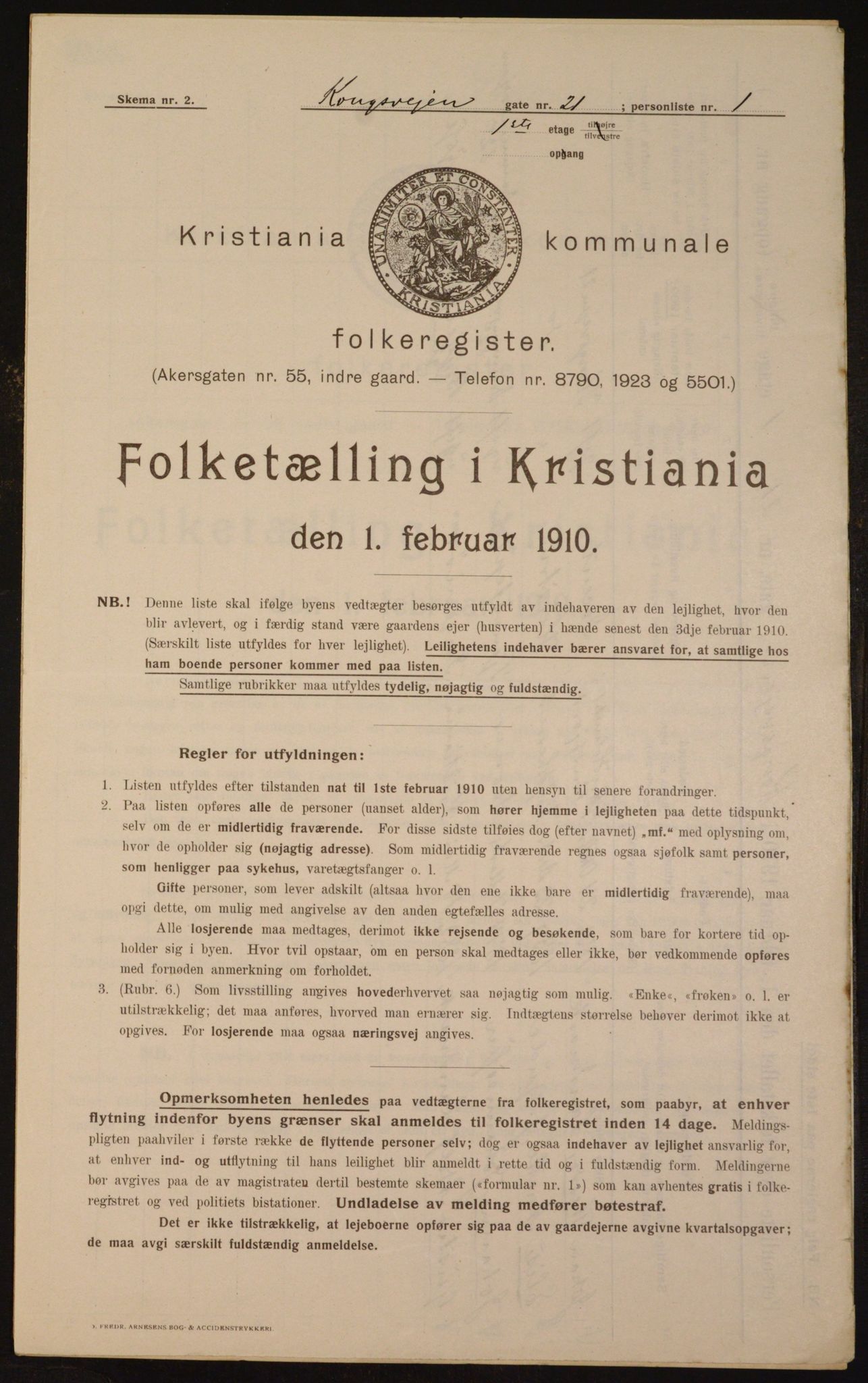 OBA, Municipal Census 1910 for Kristiania, 1910, p. 51519