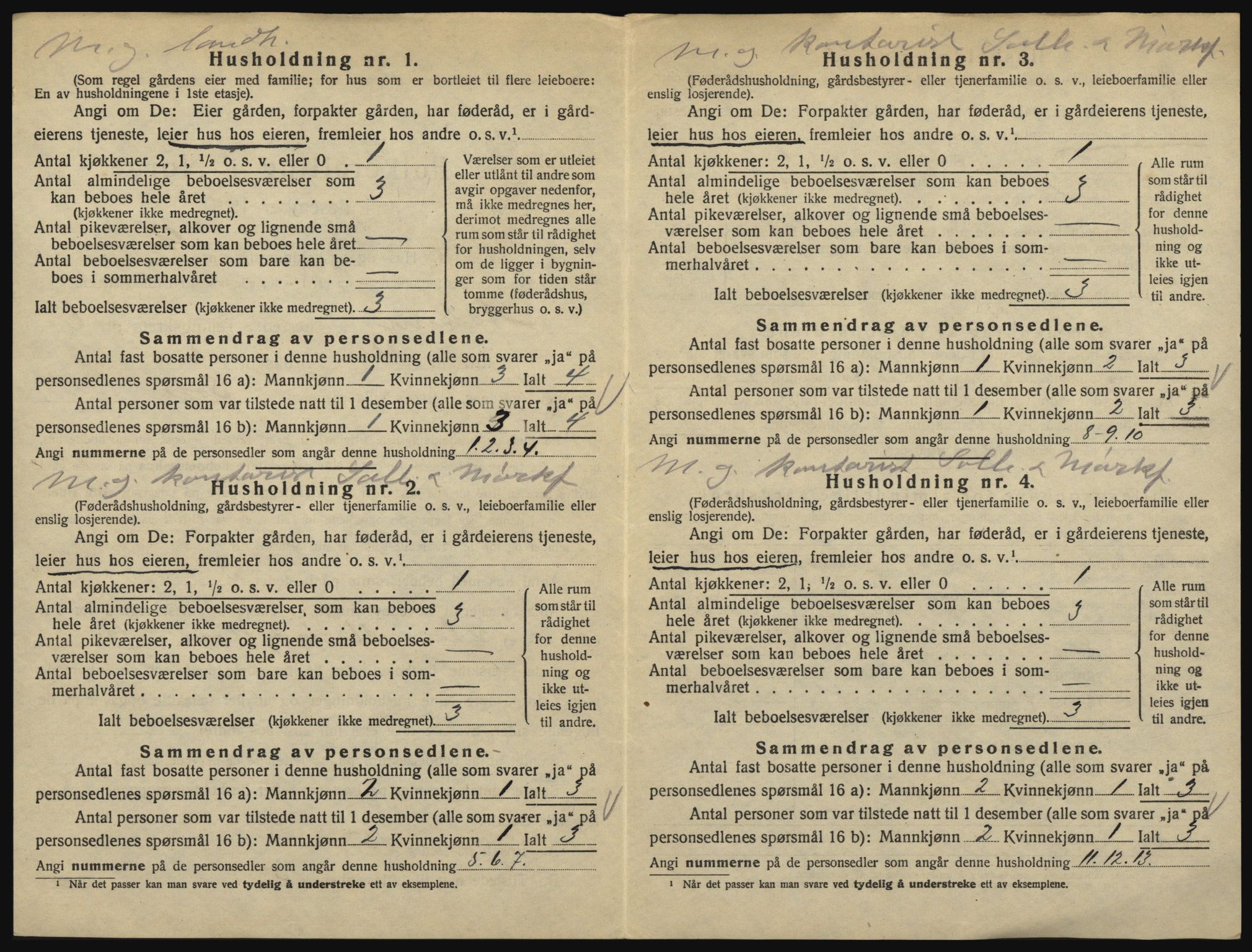 SAO, 1920 census for Askim, 1920, p. 1400