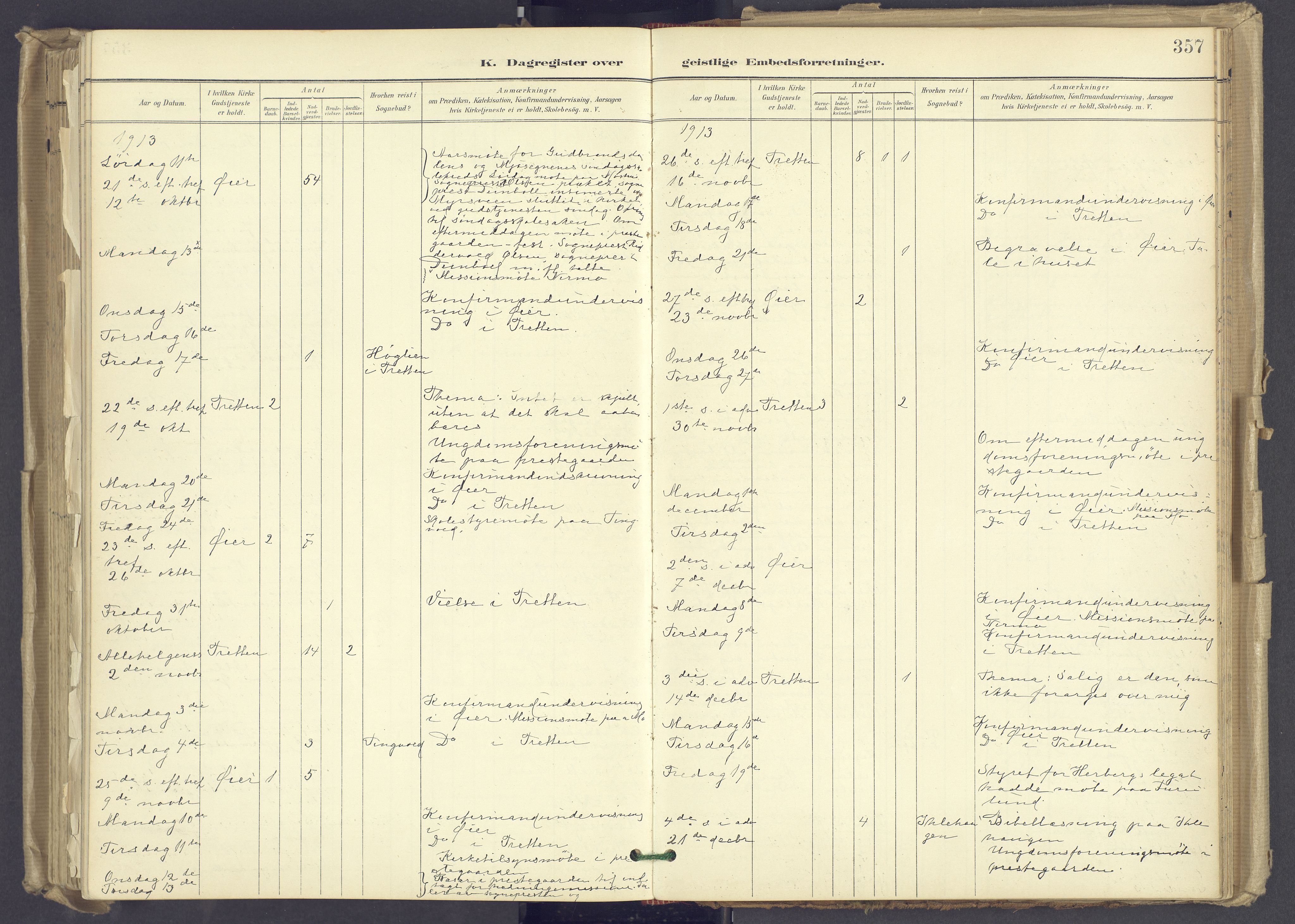 Øyer prestekontor, SAH/PREST-084/H/Ha/Haa/L0012: Parish register (official) no. 12, 1897-1920, p. 357