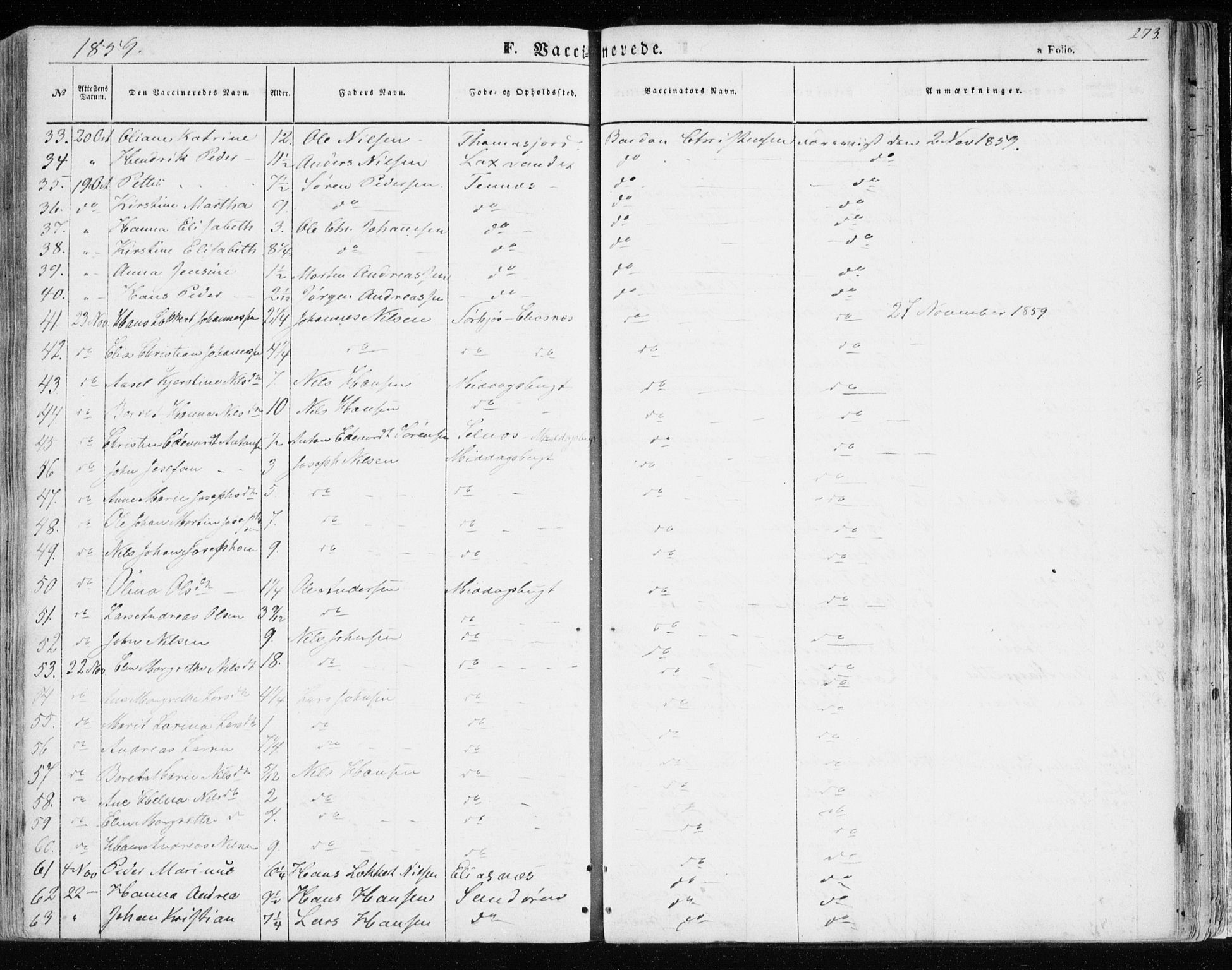 Balsfjord sokneprestembete, SATØ/S-1303/G/Ga/L0003kirke: Parish register (official) no. 3, 1856-1870, p. 273