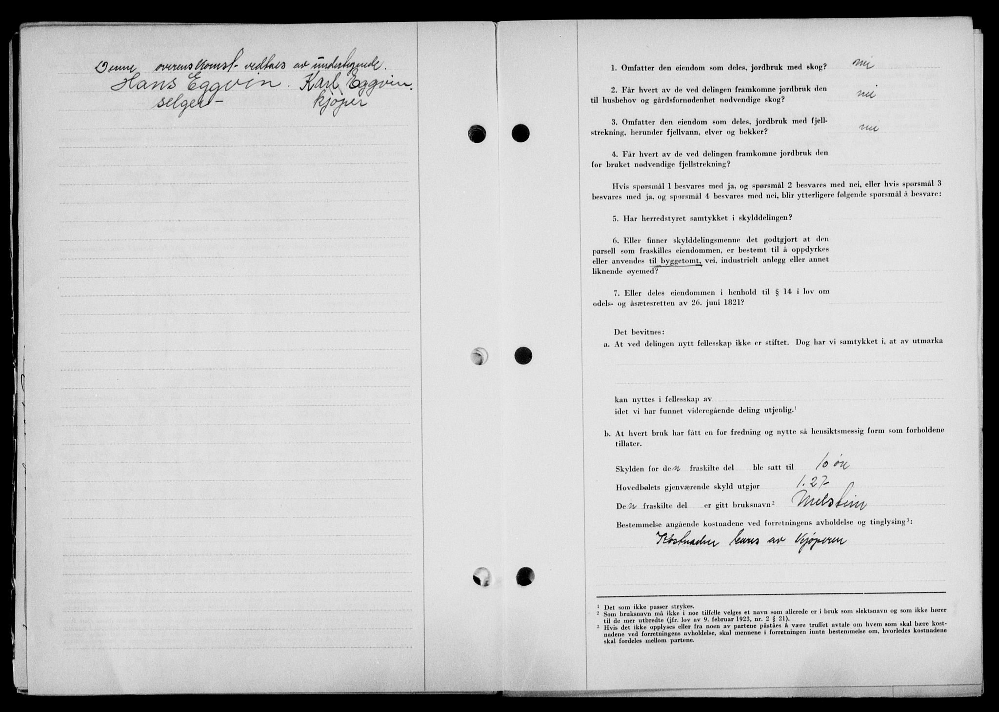 Lofoten sorenskriveri, SAT/A-0017/1/2/2C/L0019a: Mortgage book no. 19a, 1948-1948, Diary no: : 2345/1948