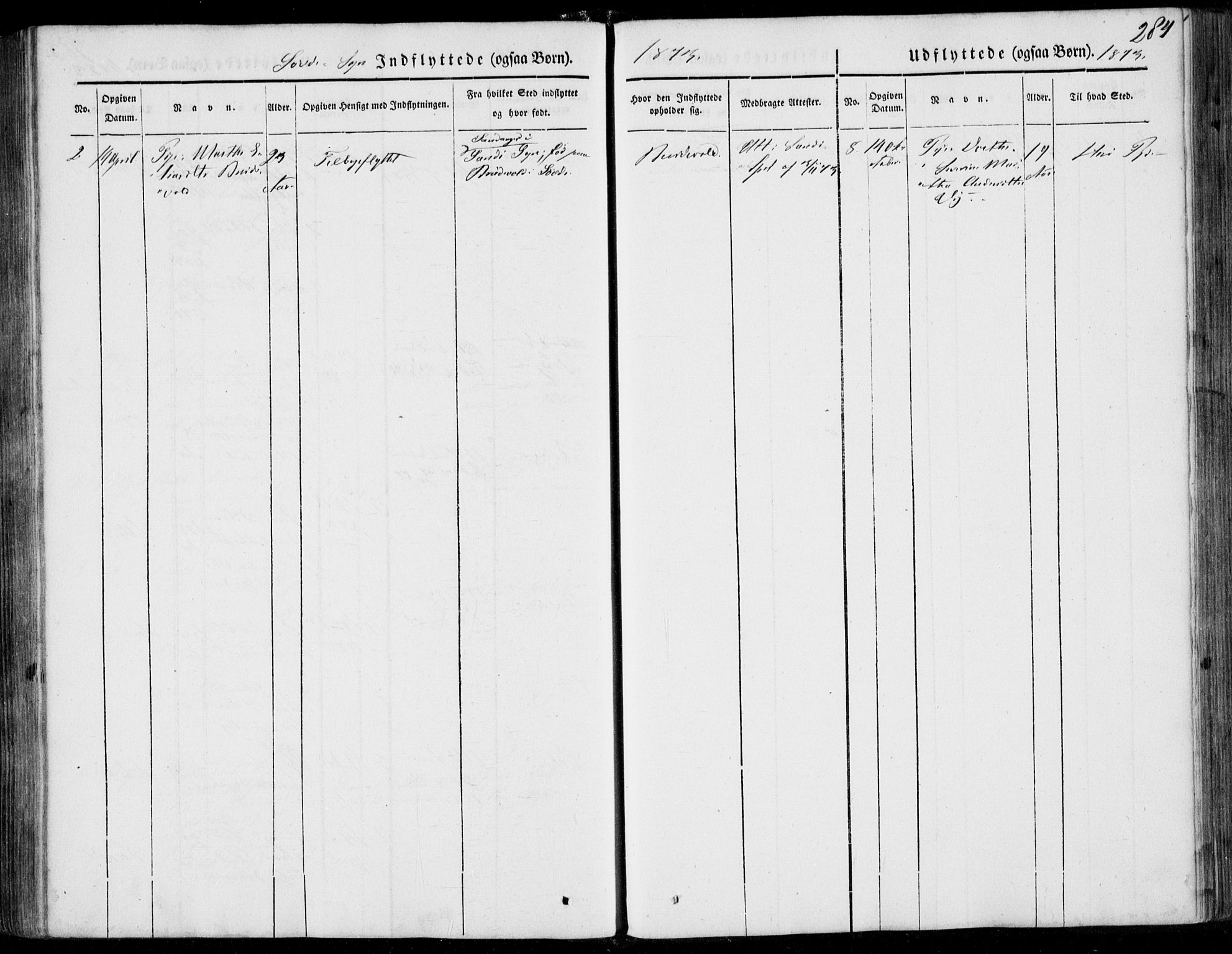 Ministerialprotokoller, klokkerbøker og fødselsregistre - Møre og Romsdal, AV/SAT-A-1454/502/L0023: Parish register (official) no. 502A01, 1844-1873, p. 284