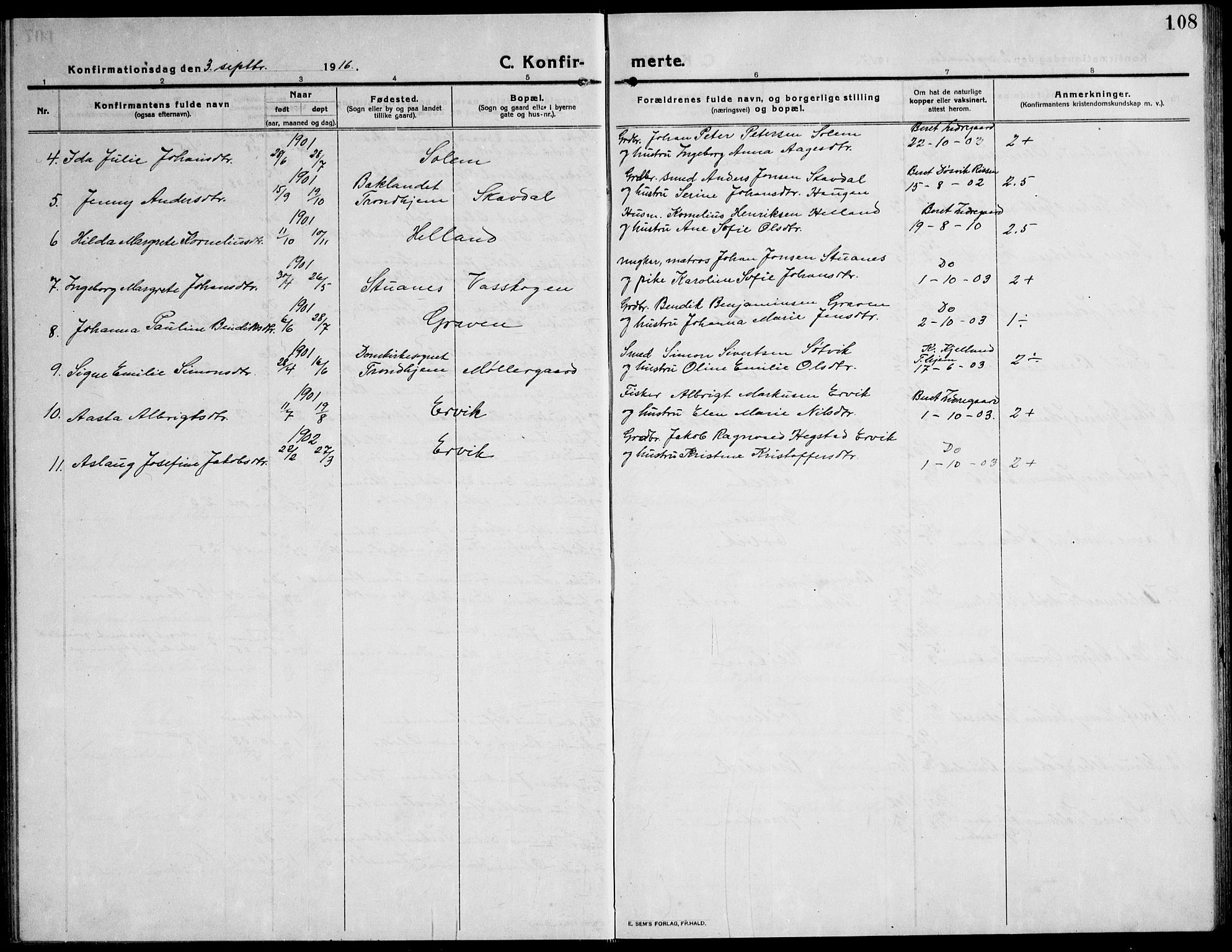 Ministerialprotokoller, klokkerbøker og fødselsregistre - Sør-Trøndelag, SAT/A-1456/651/L0648: Parish register (copy) no. 651C02, 1915-1945, p. 108