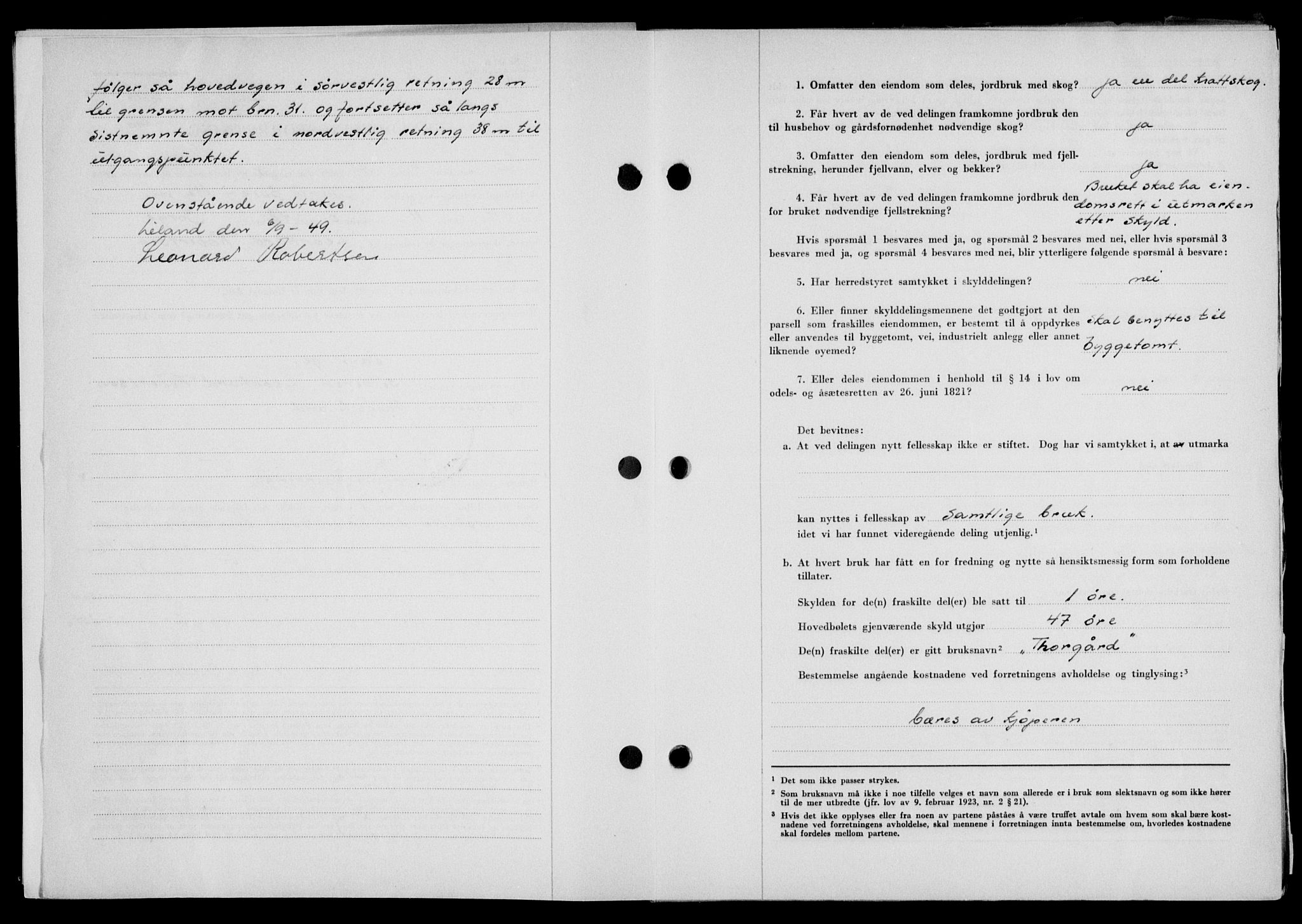 Lofoten sorenskriveri, SAT/A-0017/1/2/2C/L0022a: Mortgage book no. 22a, 1949-1950, Diary no: : 2356/1949