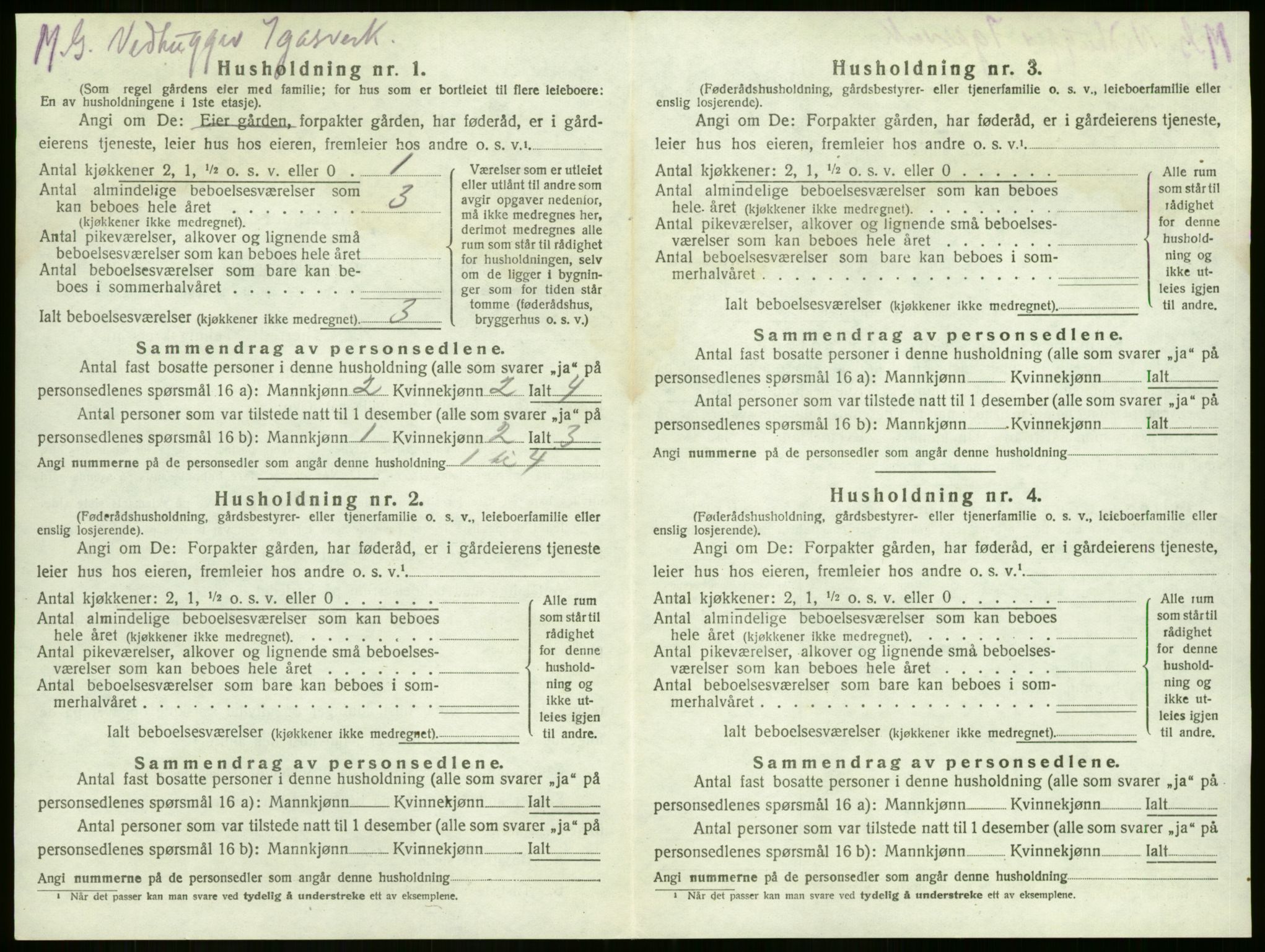 SAKO, 1920 census for Sem, 1920, p. 2525
