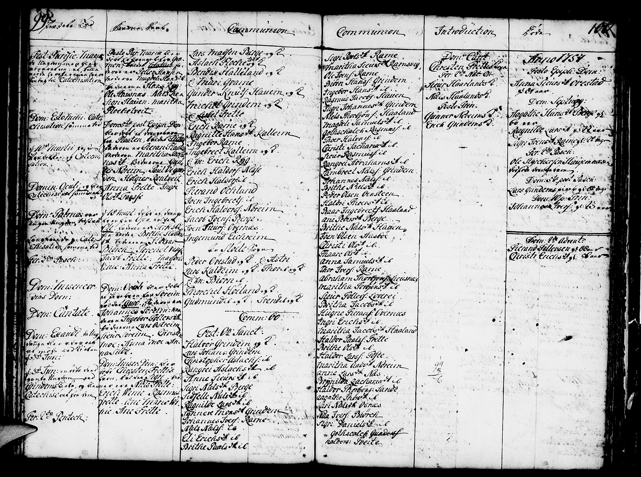 Etne sokneprestembete, AV/SAB-A-75001/H/Haa: Parish register (official) no. A 3 /2, 1755-1782, p. 99-100