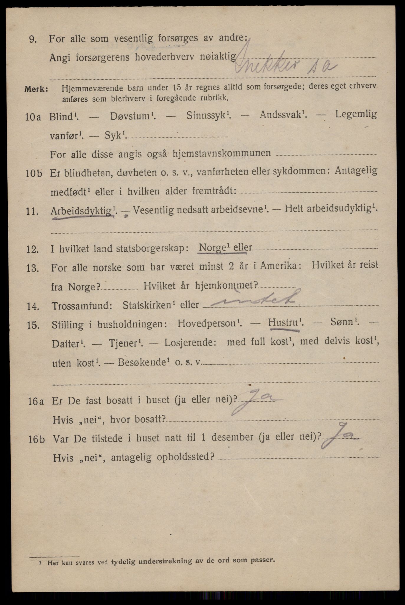 SAT, 1920 census for Trondheim, 1920, p. 144091