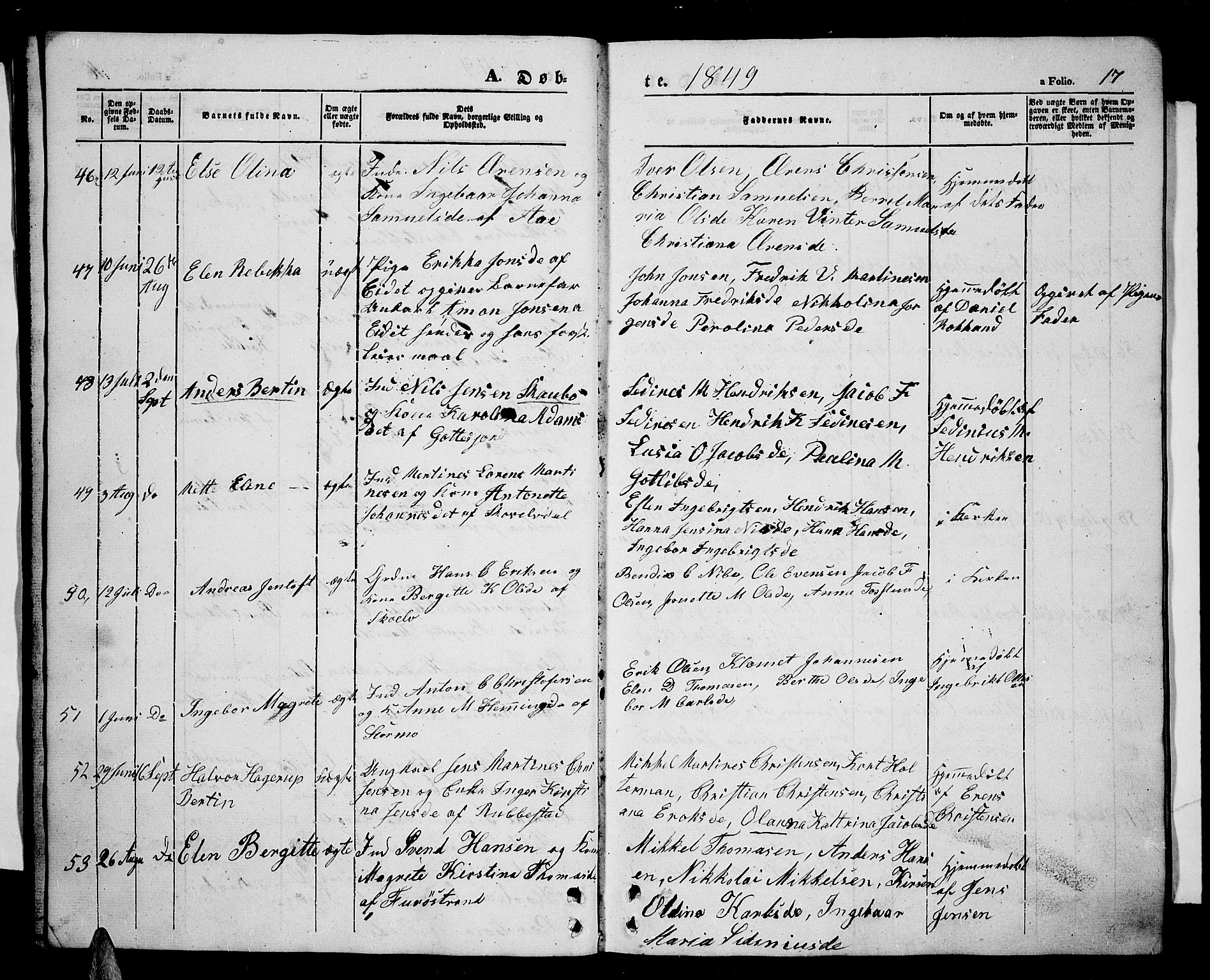 Tranøy sokneprestkontor, SATØ/S-1313/I/Ia/Iab/L0002klokker: Parish register (copy) no. 2, 1847-1860, p. 17