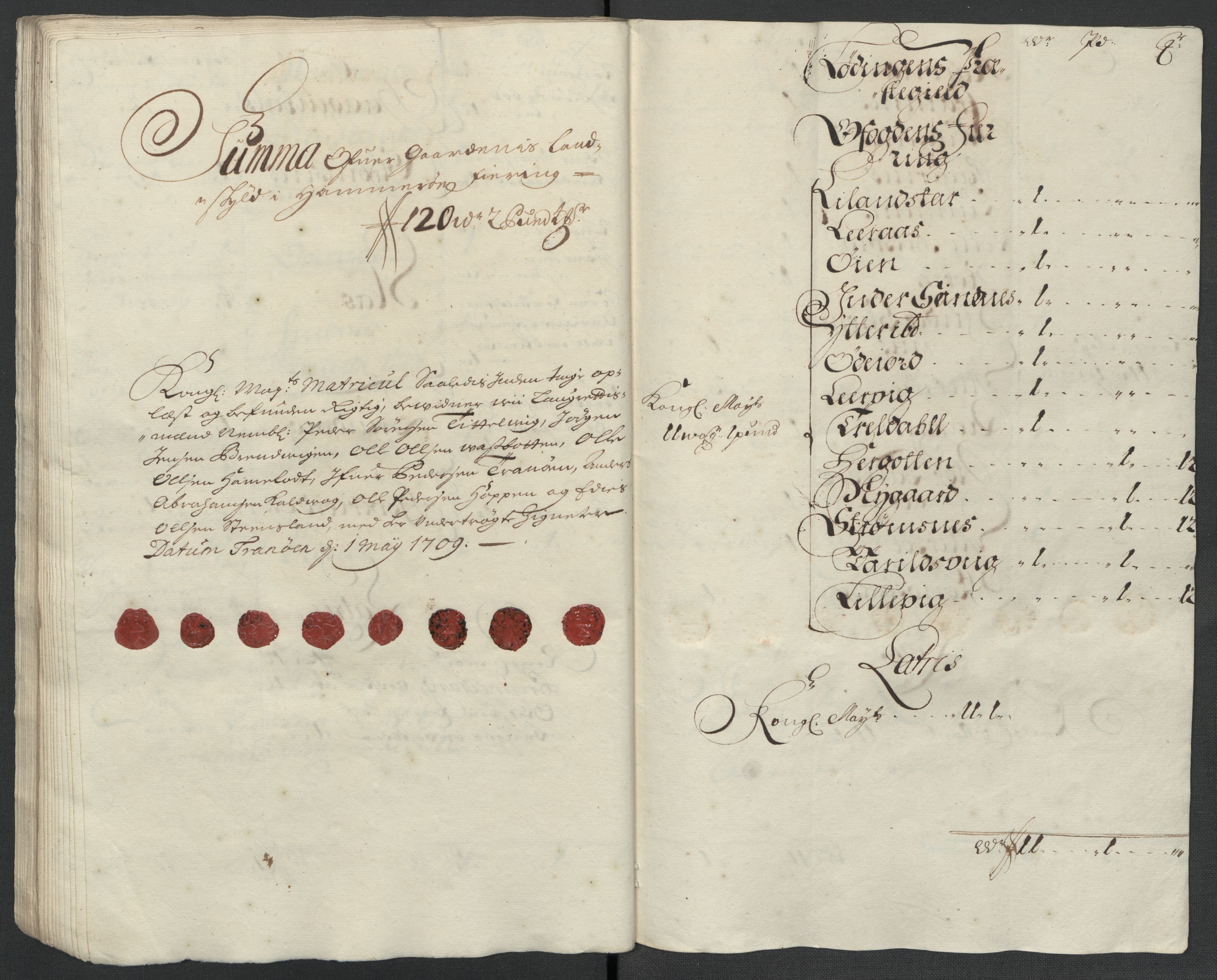 Rentekammeret inntil 1814, Reviderte regnskaper, Fogderegnskap, AV/RA-EA-4092/R66/L4581: Fogderegnskap Salten, 1707-1710, p. 339