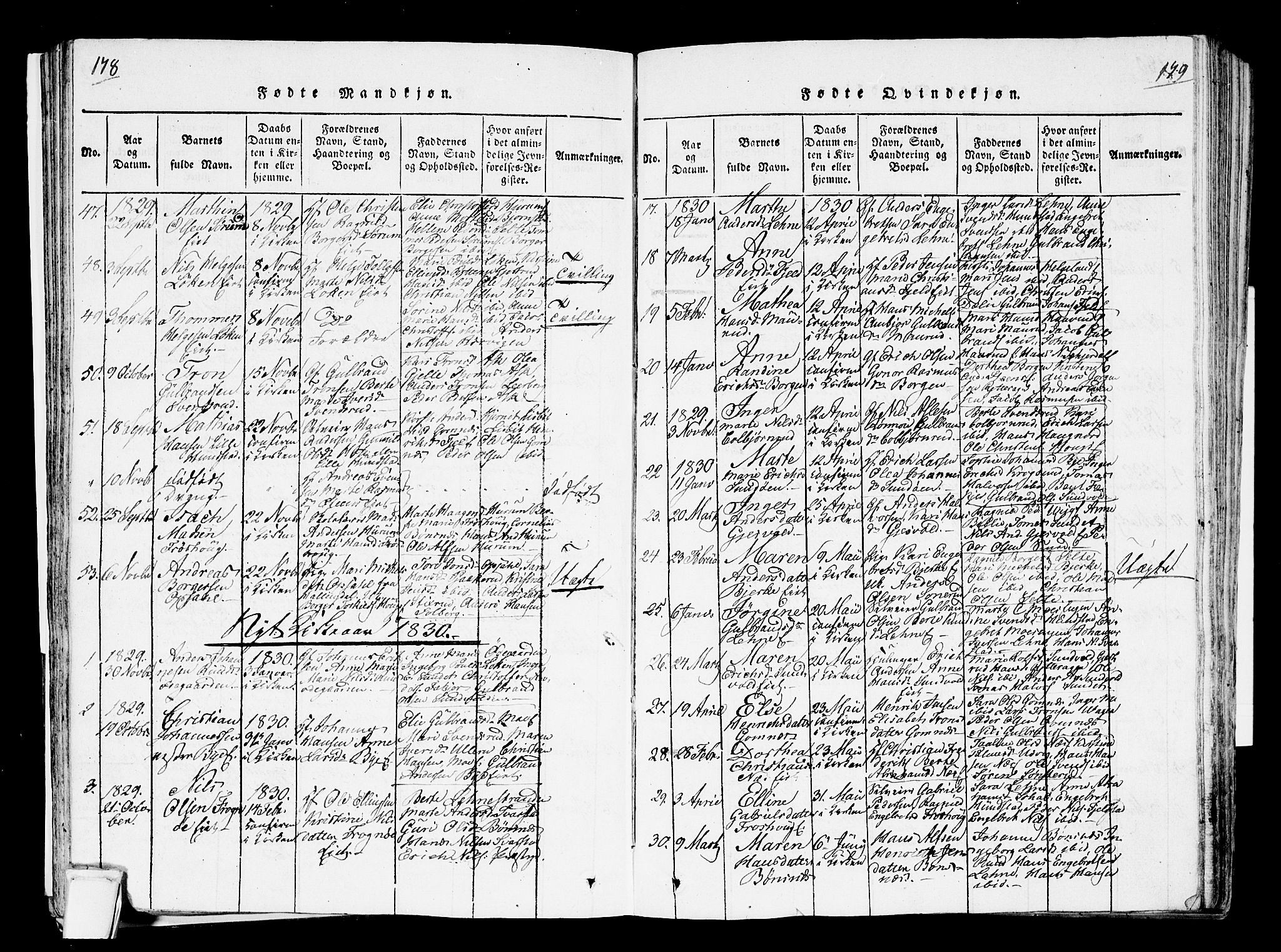 Hole kirkebøker, SAKO/A-228/F/Fa/L0004: Parish register (official) no. I 4, 1814-1833, p. 178-179