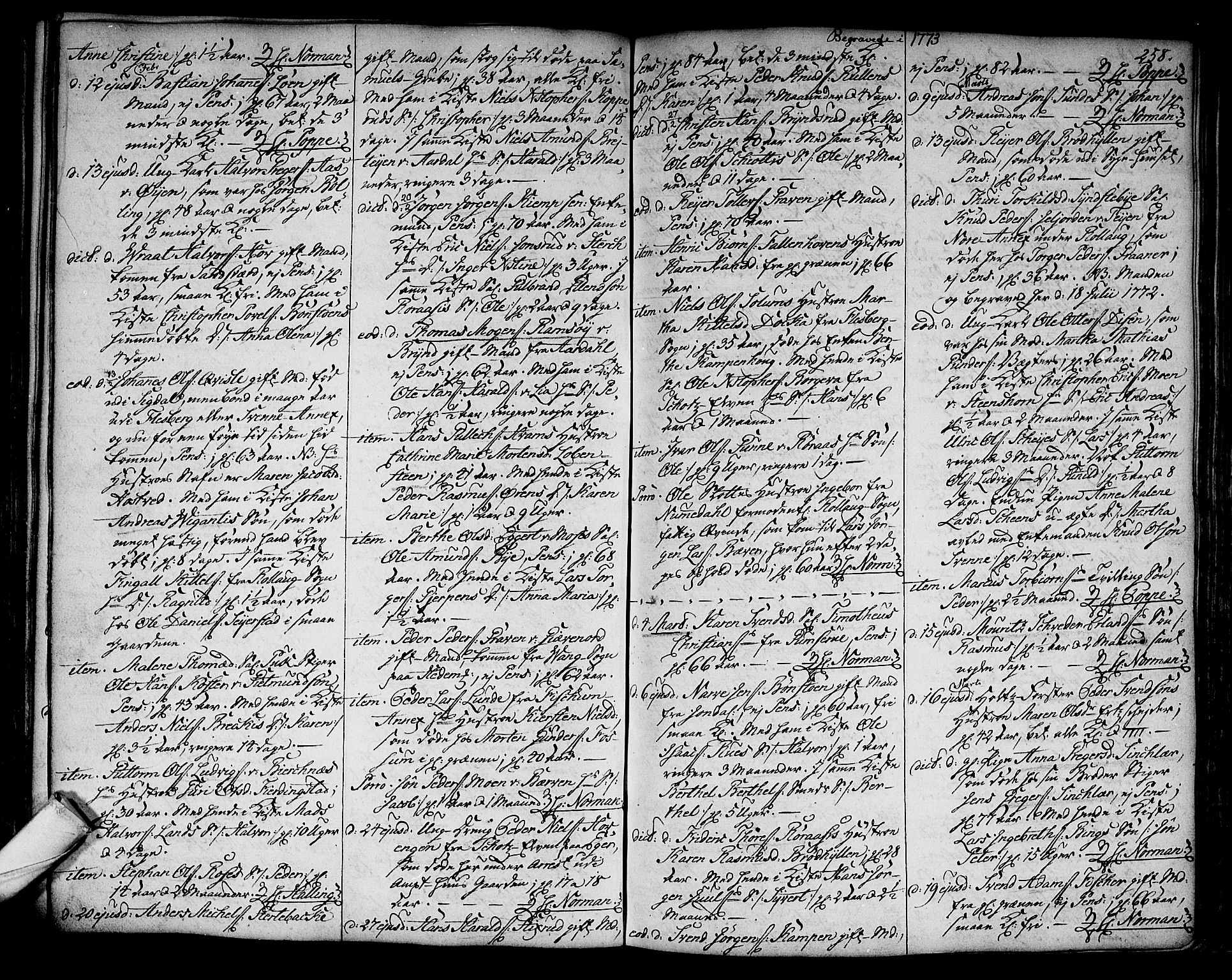 Kongsberg kirkebøker, SAKO/A-22/F/Fa/L0005: Parish register (official) no. I 5, 1769-1782, p. 258