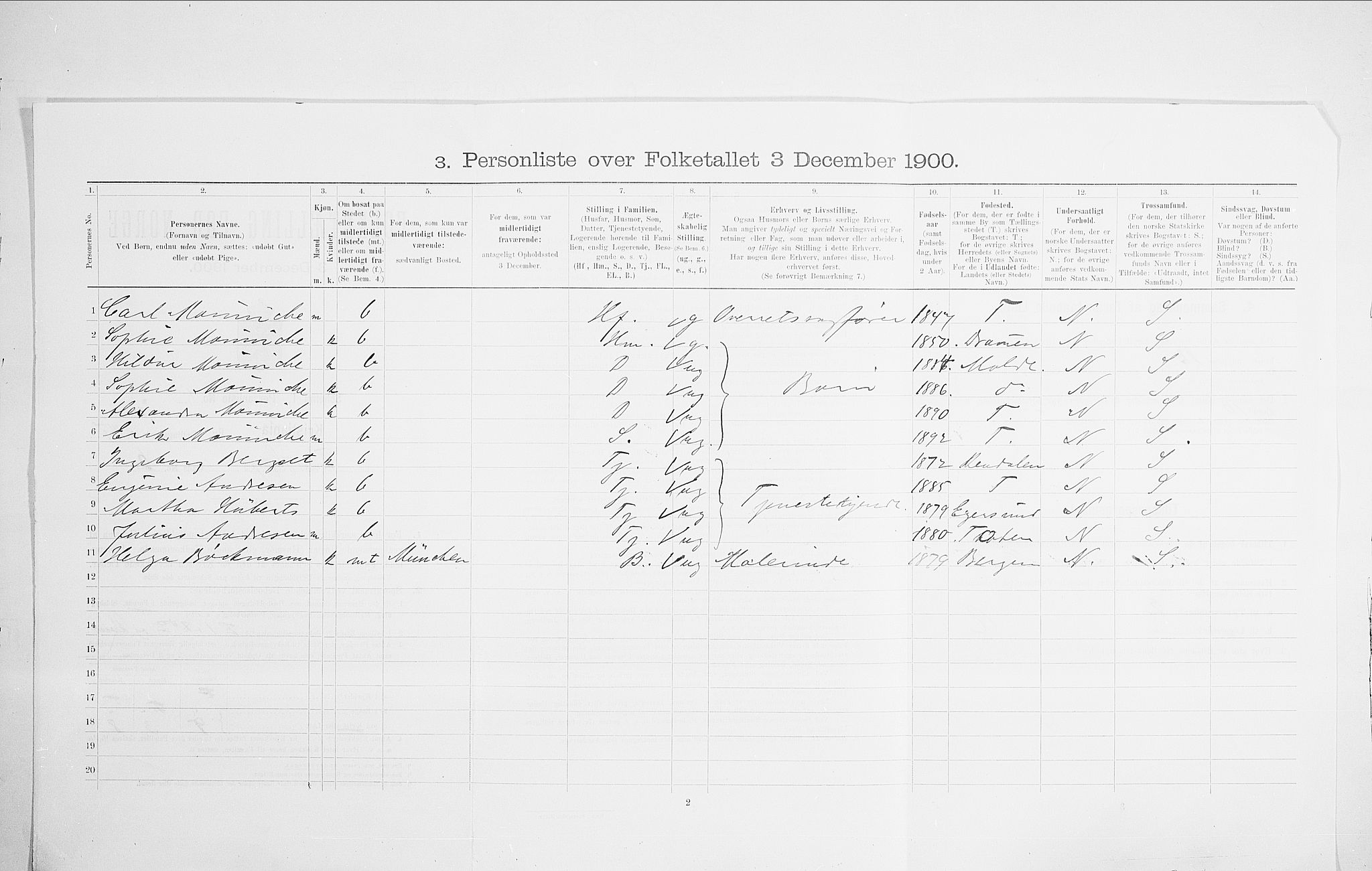 SAO, 1900 census for Kristiania, 1900, p. 97408