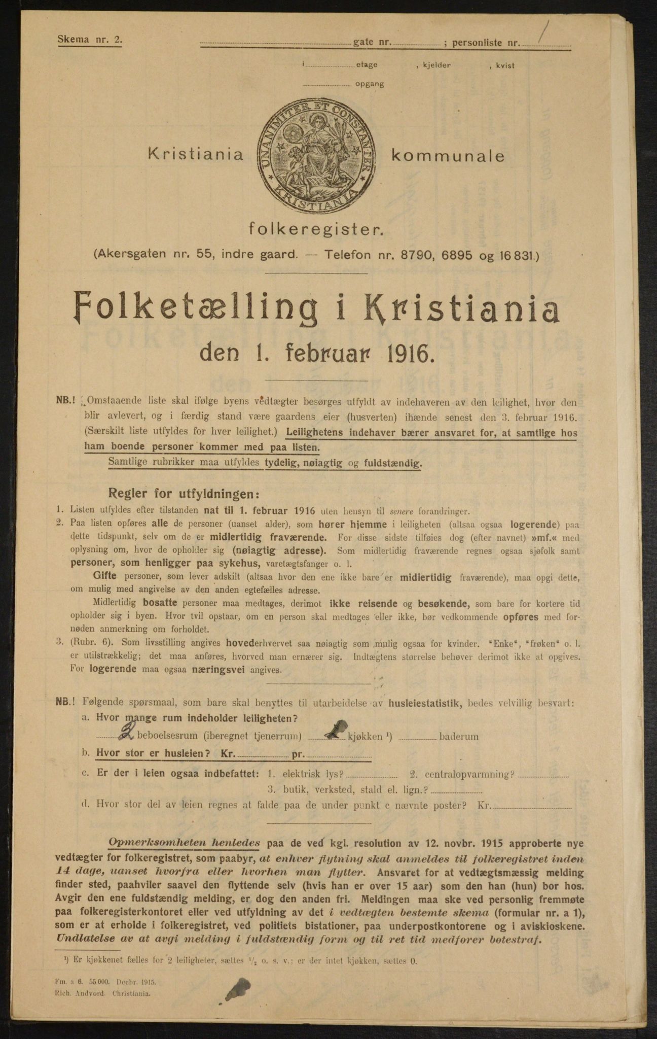 OBA, Municipal Census 1916 for Kristiania, 1916, p. 22380