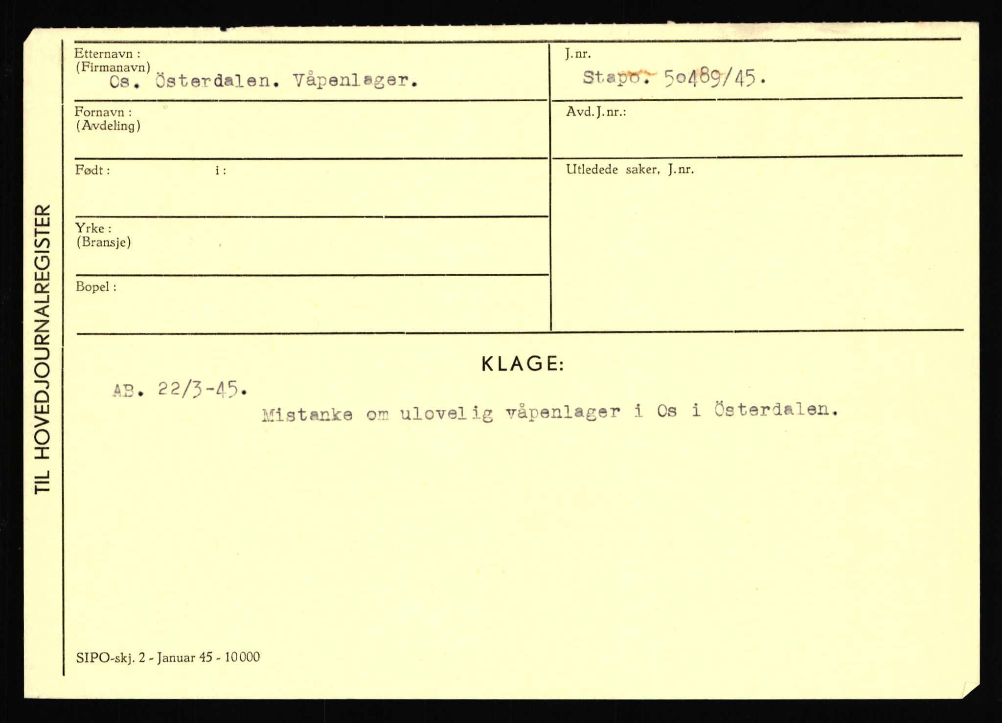 Statspolitiet - Hovedkontoret / Osloavdelingen, AV/RA-S-1329/C/Ca/L0012: Oanæs - Quistgaard	, 1943-1945, p. 2316