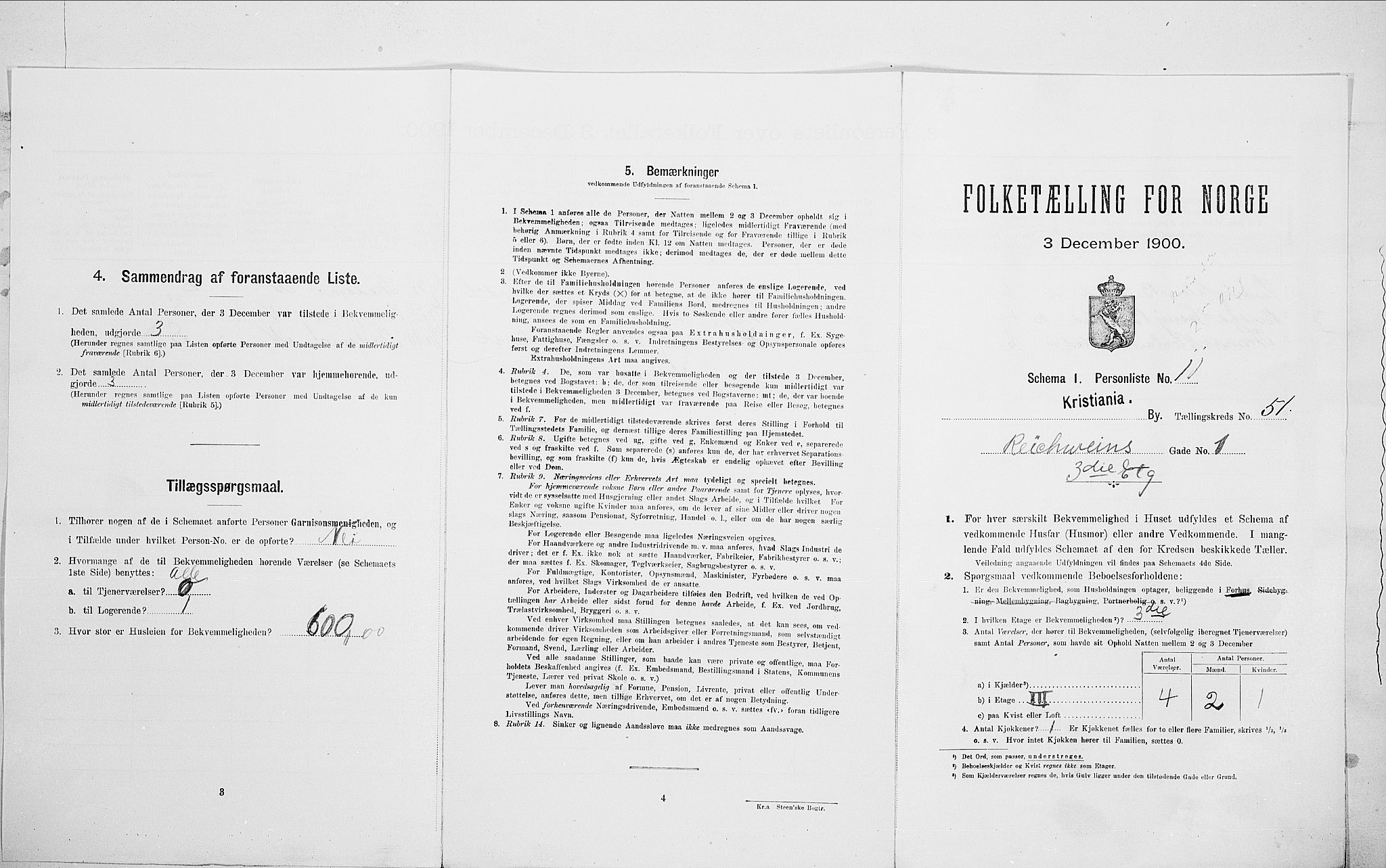 SAO, 1900 census for Kristiania, 1900, p. 74450