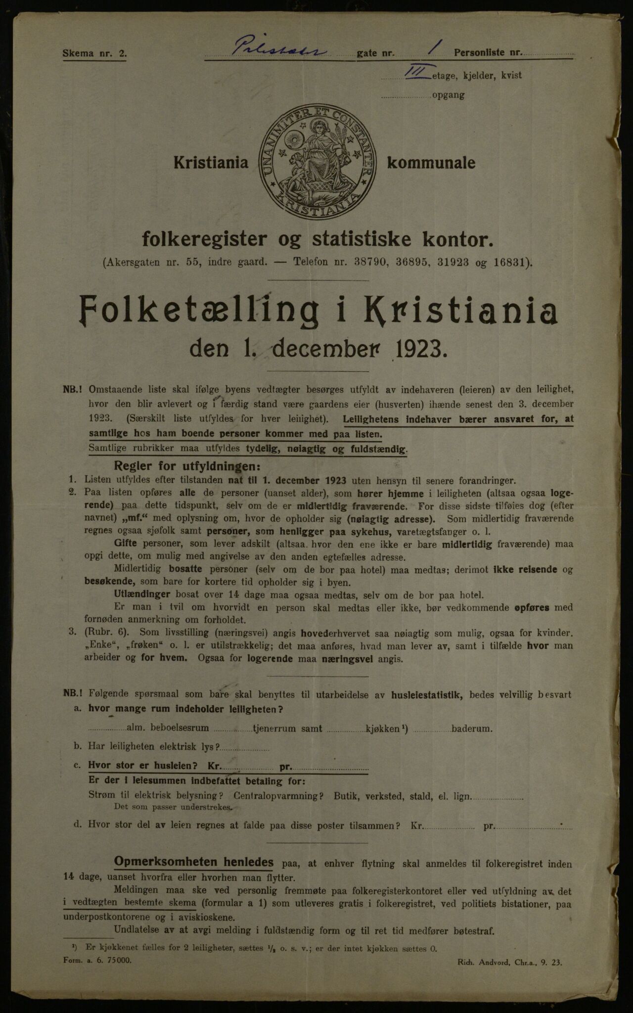 OBA, Municipal Census 1923 for Kristiania, 1923, p. 86866