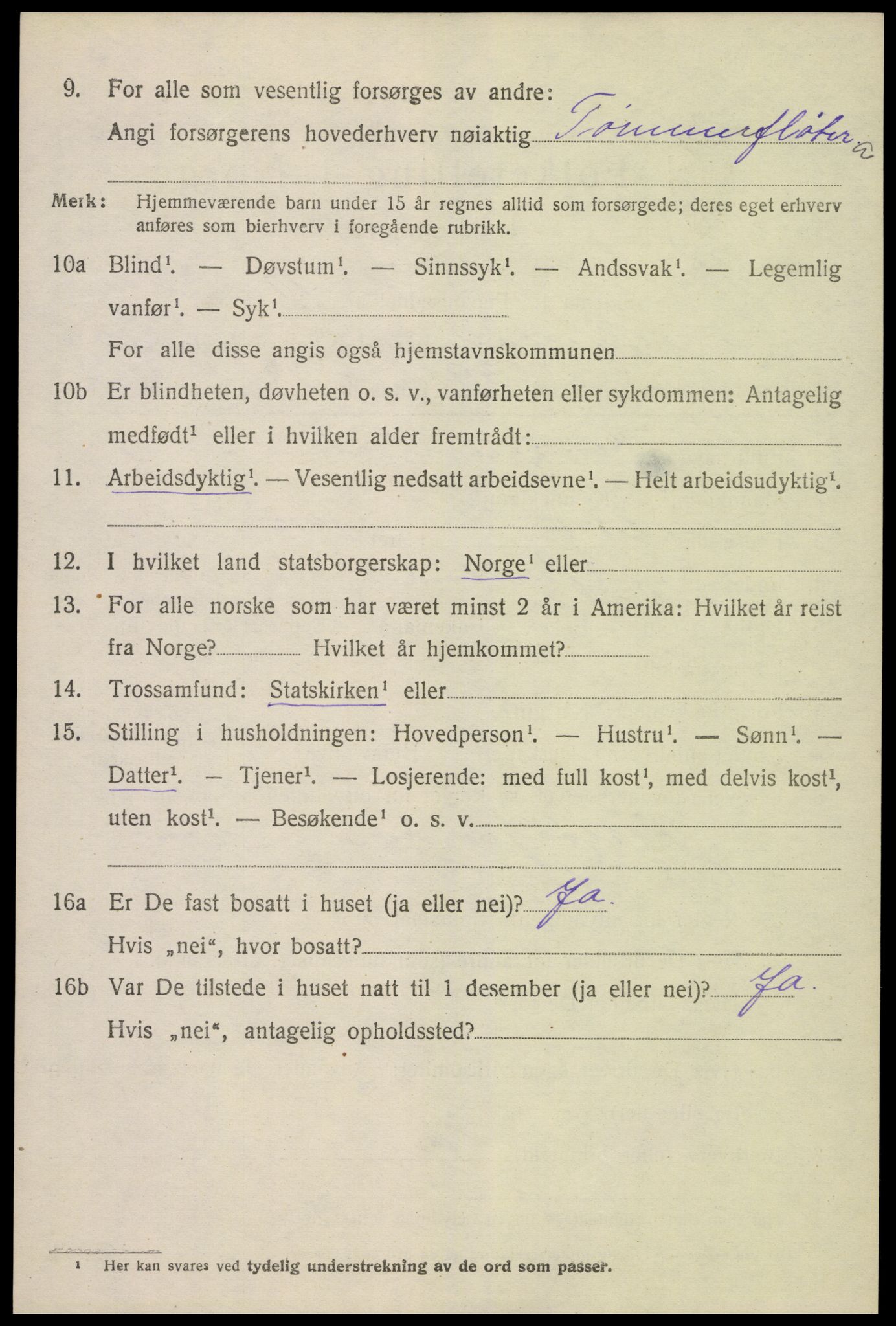 SAK, 1920 census for Øyestad, 1920, p. 4077