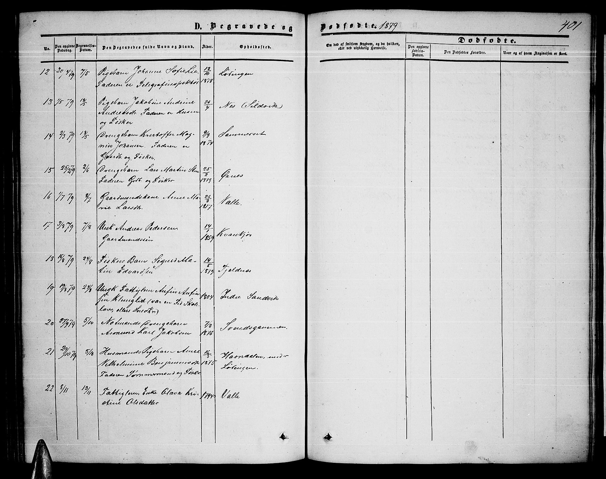 Ministerialprotokoller, klokkerbøker og fødselsregistre - Nordland, AV/SAT-A-1459/872/L1046: Parish register (copy) no. 872C02, 1852-1879, p. 401