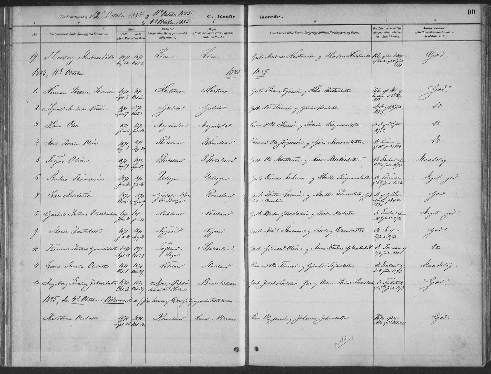 Søgne sokneprestkontor, SAK/1111-0037/F/Fa/Faa/L0003: Parish register (official) no. A 3, 1883-1910, p. 90
