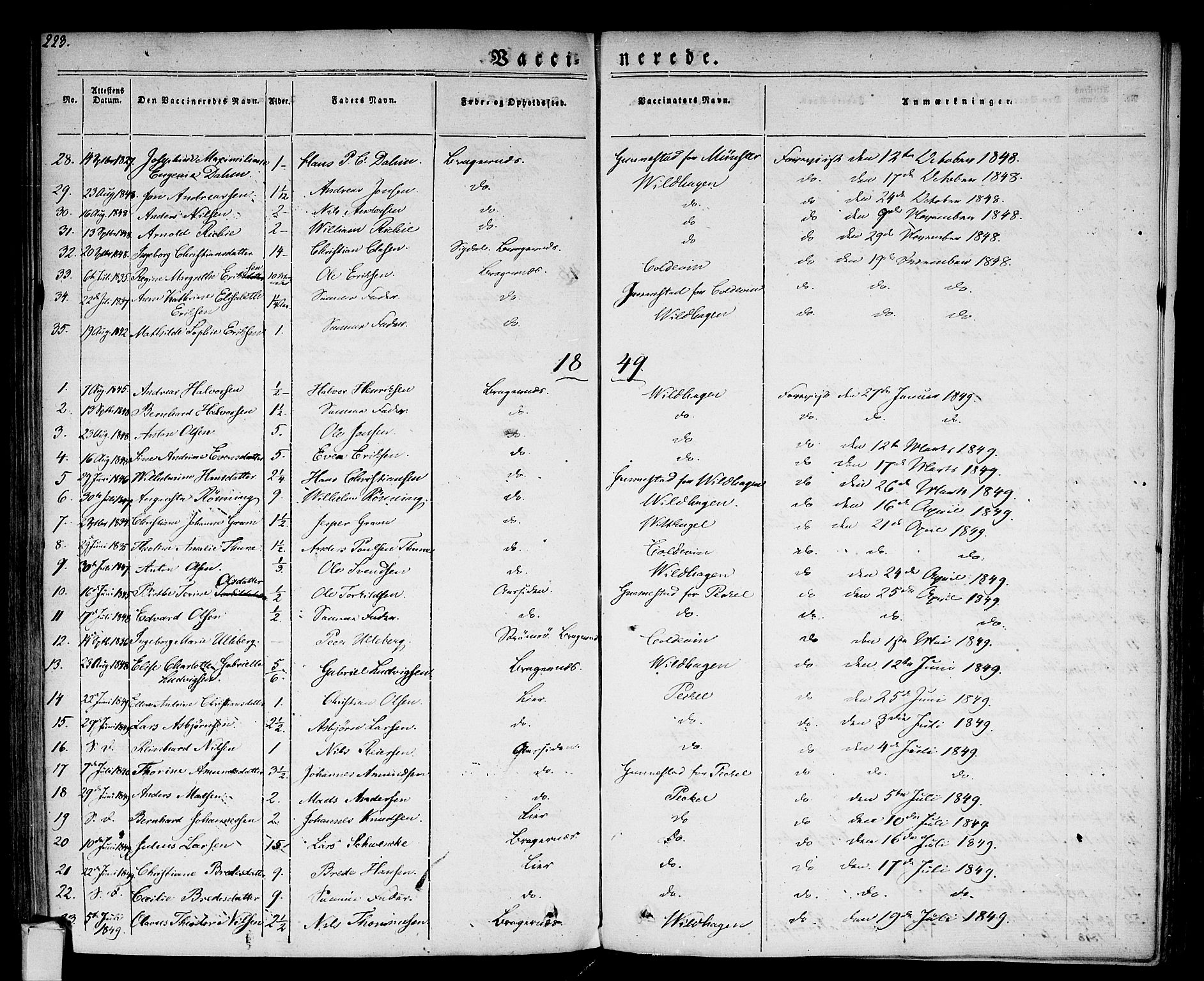 Bragernes kirkebøker, SAKO/A-6/F/Fc/L0001: Parish register (official) no. III 1, 1830-1853, p. 223