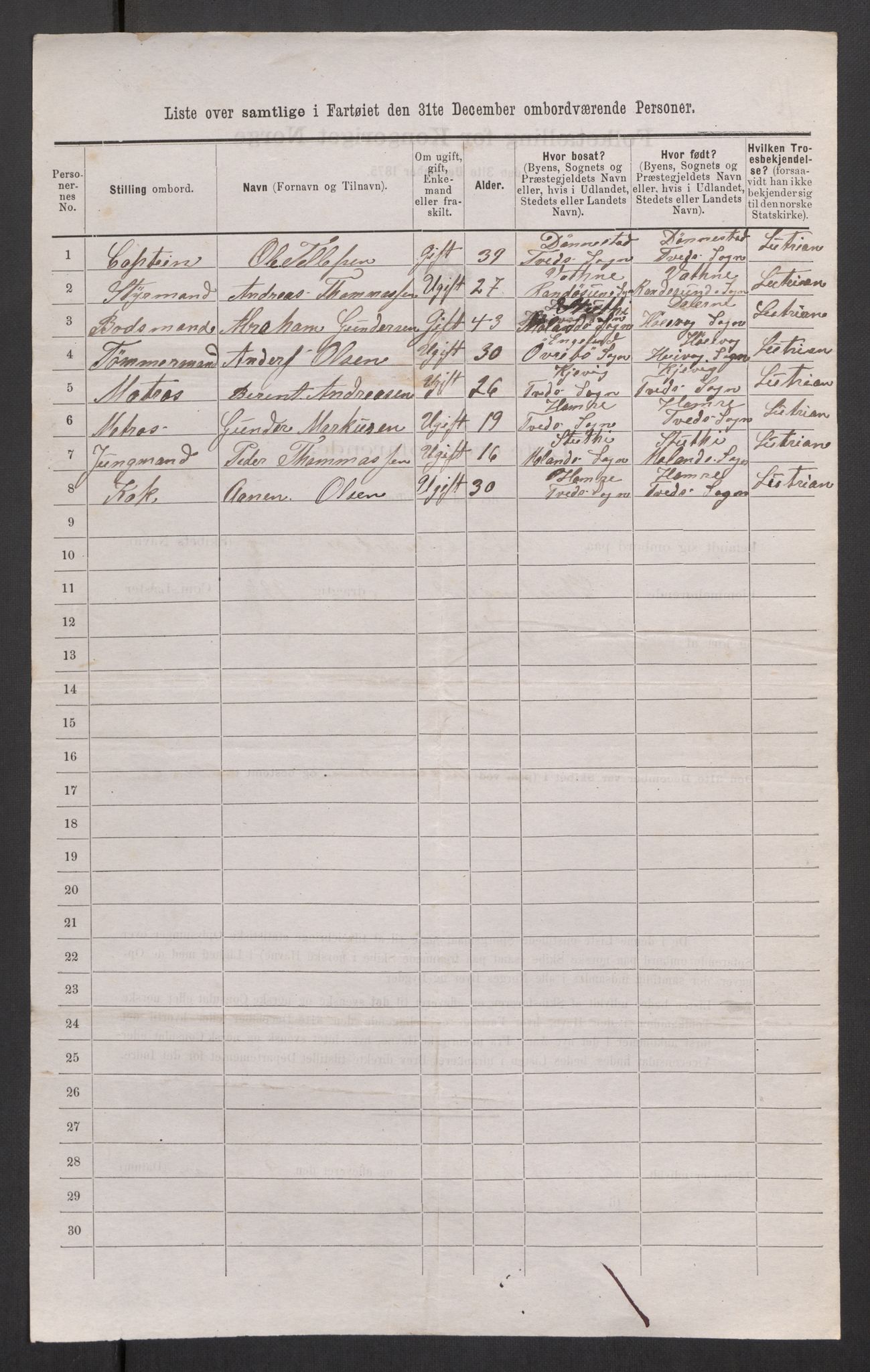 RA, 1875 census, lists of crew on ships: Ships in ports abroad, 1875, p. 239