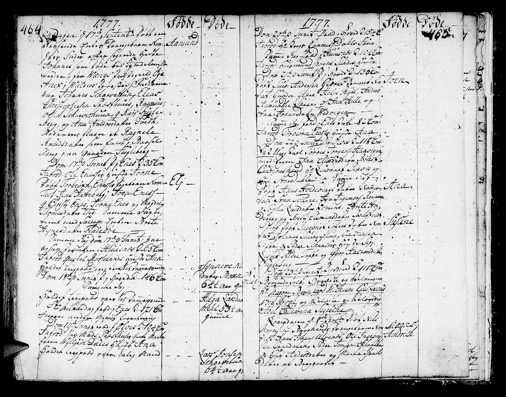 Kvinnherad sokneprestembete, SAB/A-76401/H/Haa: Parish register (official) no. A 3, 1754-1777, p. 464-465