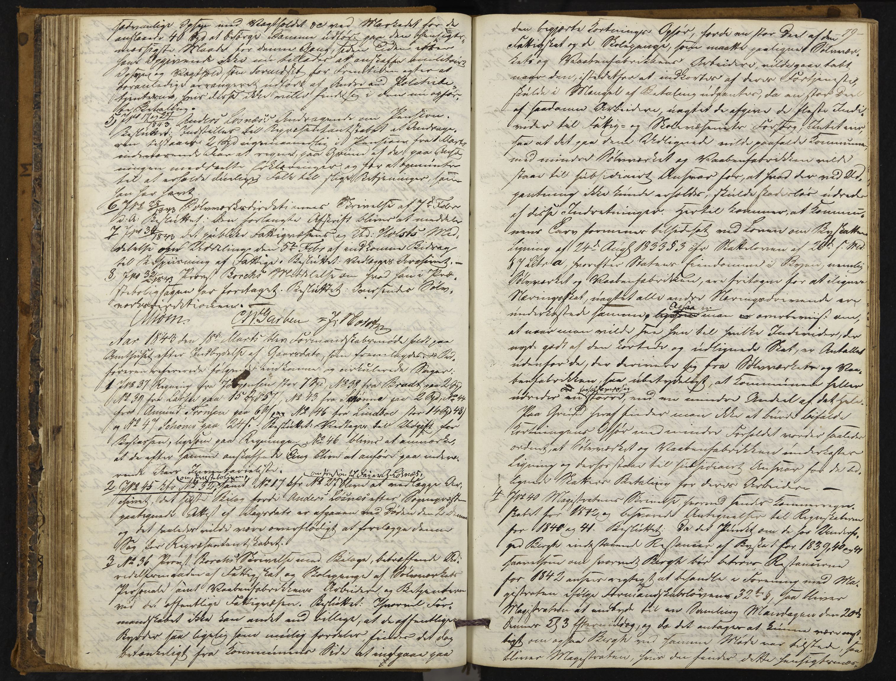 Kongsberg formannskap og sentraladministrasjon, IKAK/0604021-1/A/L0001: Møtebok med register, 1837-1849, p. 79