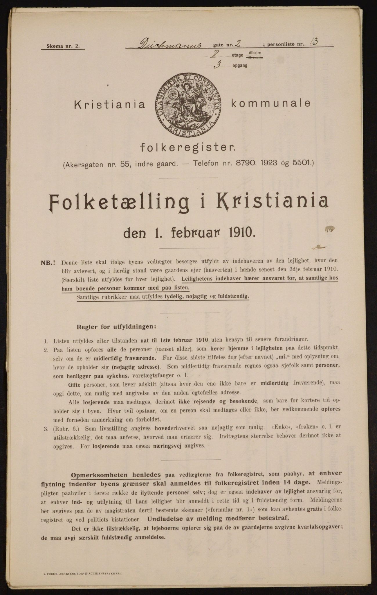 OBA, Municipal Census 1910 for Kristiania, 1910, p. 14785