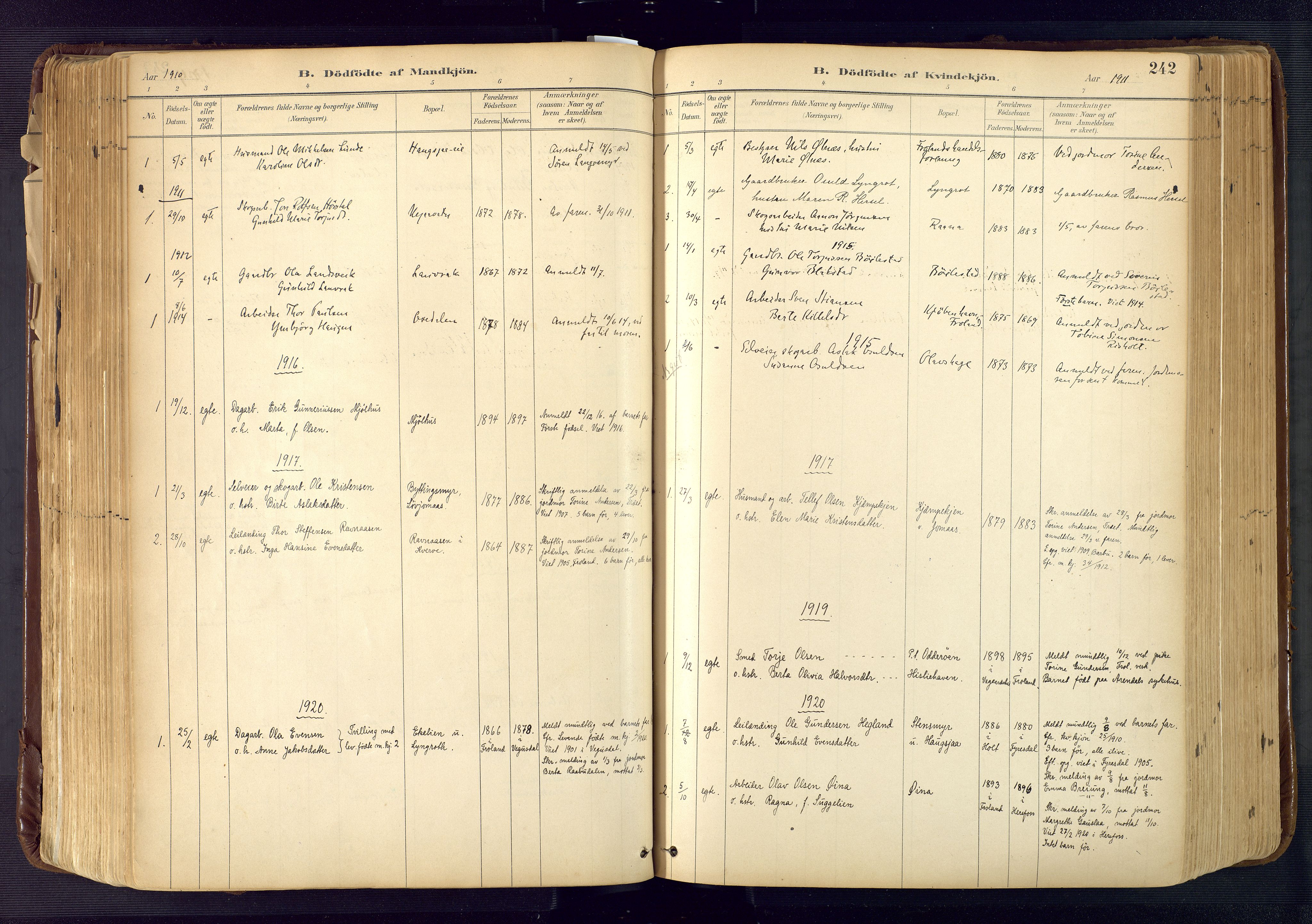 Froland sokneprestkontor, AV/SAK-1111-0013/F/Fa/L0005: Parish register (official) no. A 5, 1882-1921, p. 242