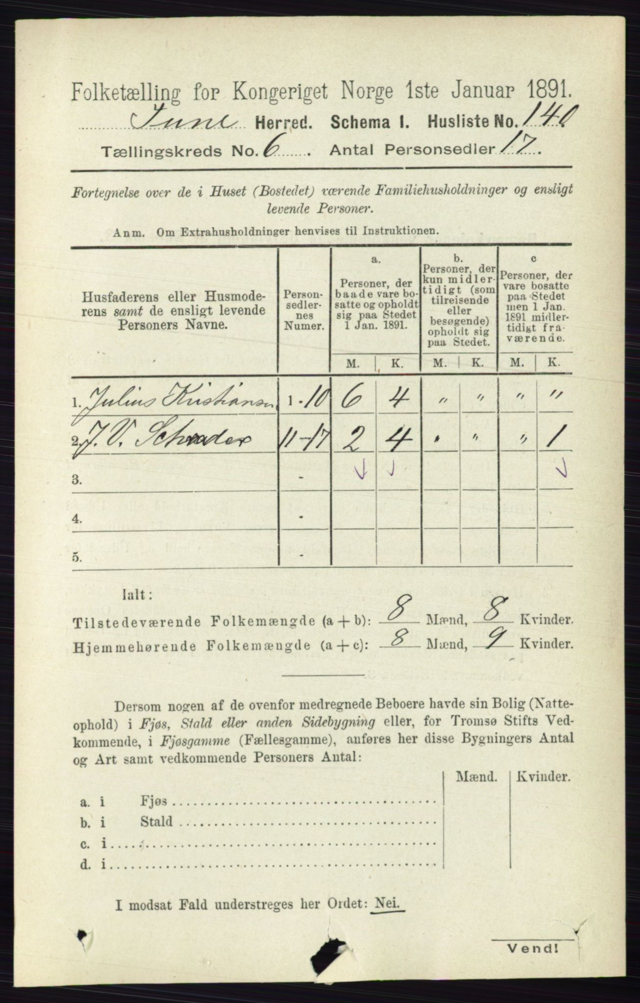 RA, 1891 census for 0130 Tune, 1891, p. 4091