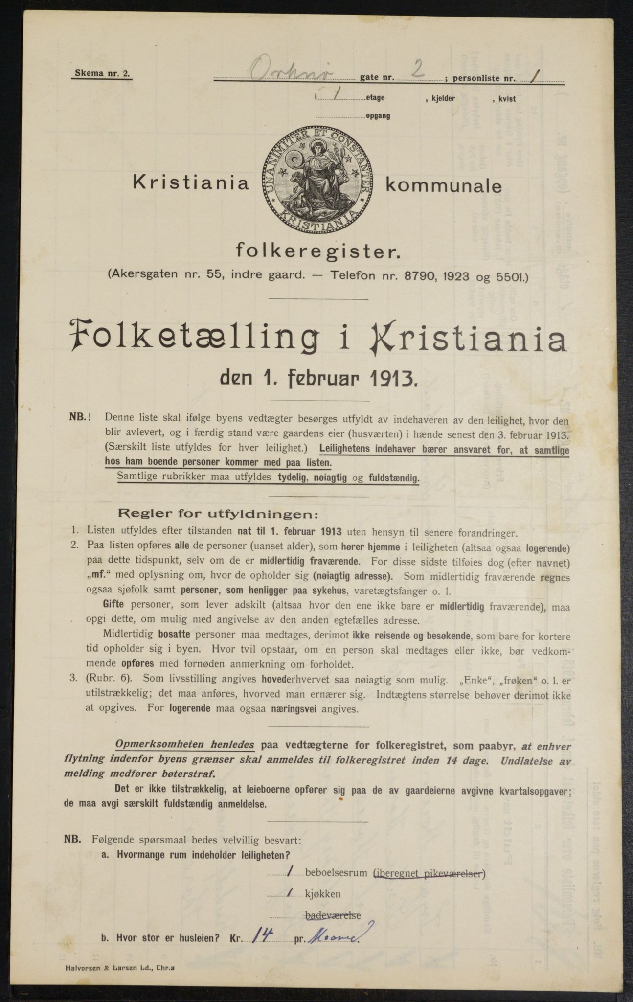 OBA, Municipal Census 1914 for Kristiania, 1914, p. 75952