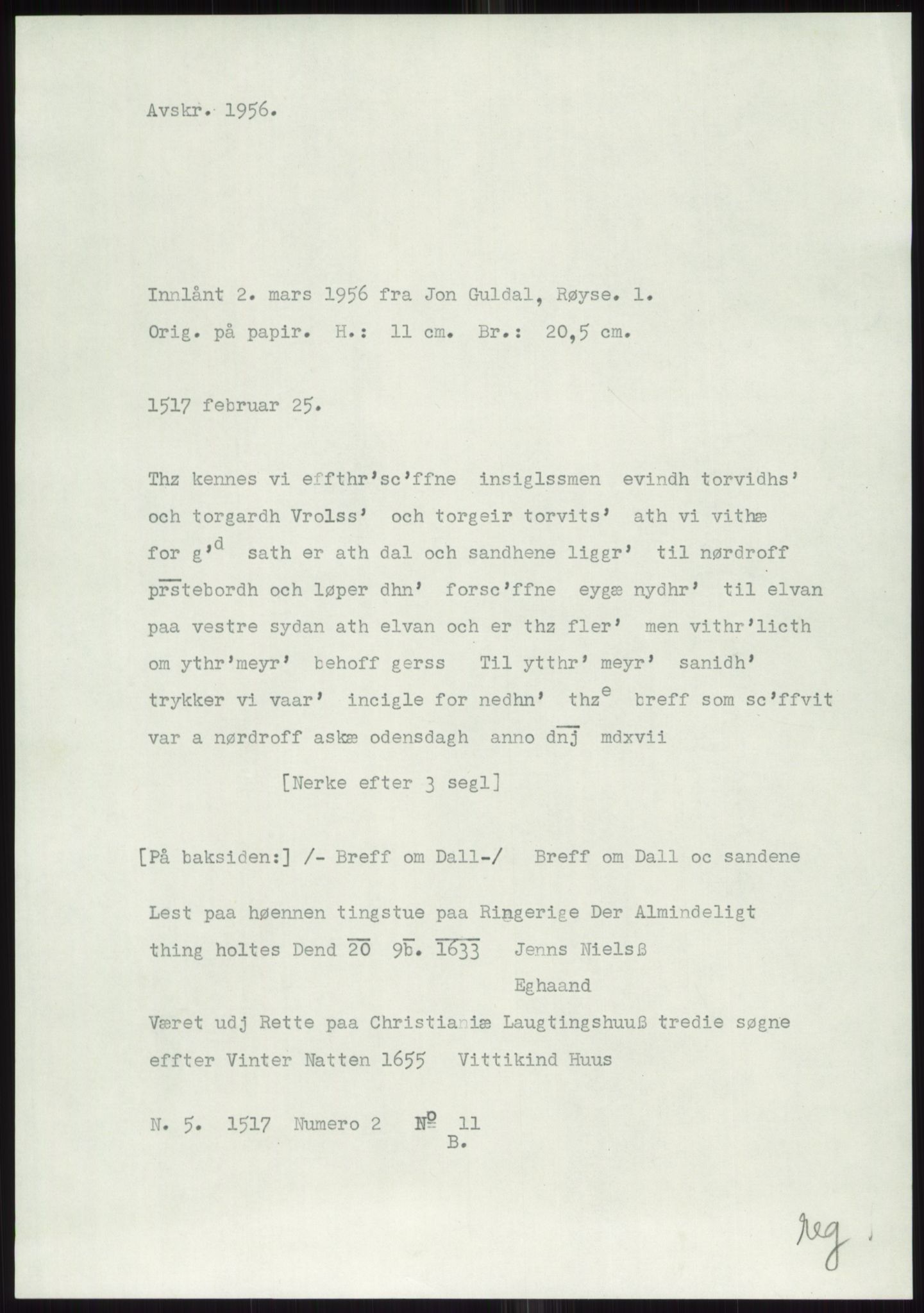 Samlinger til kildeutgivelse, Diplomavskriftsamlingen, AV/RA-EA-4053/H/Ha, p. 1870