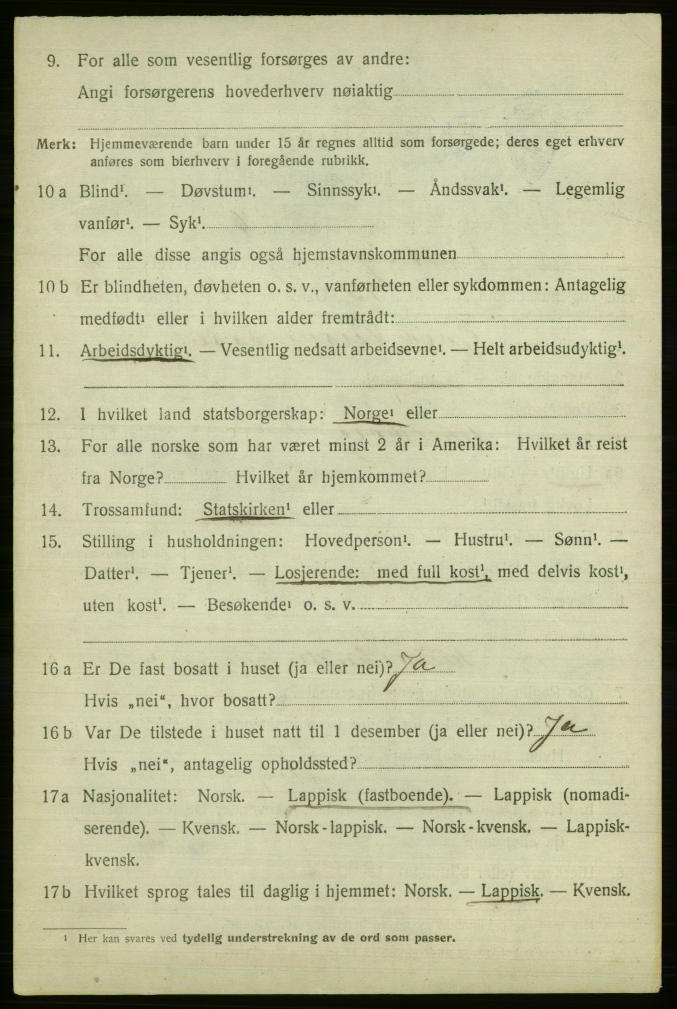 SATØ, 1920 census for Nesseby, 1920, p. 1383