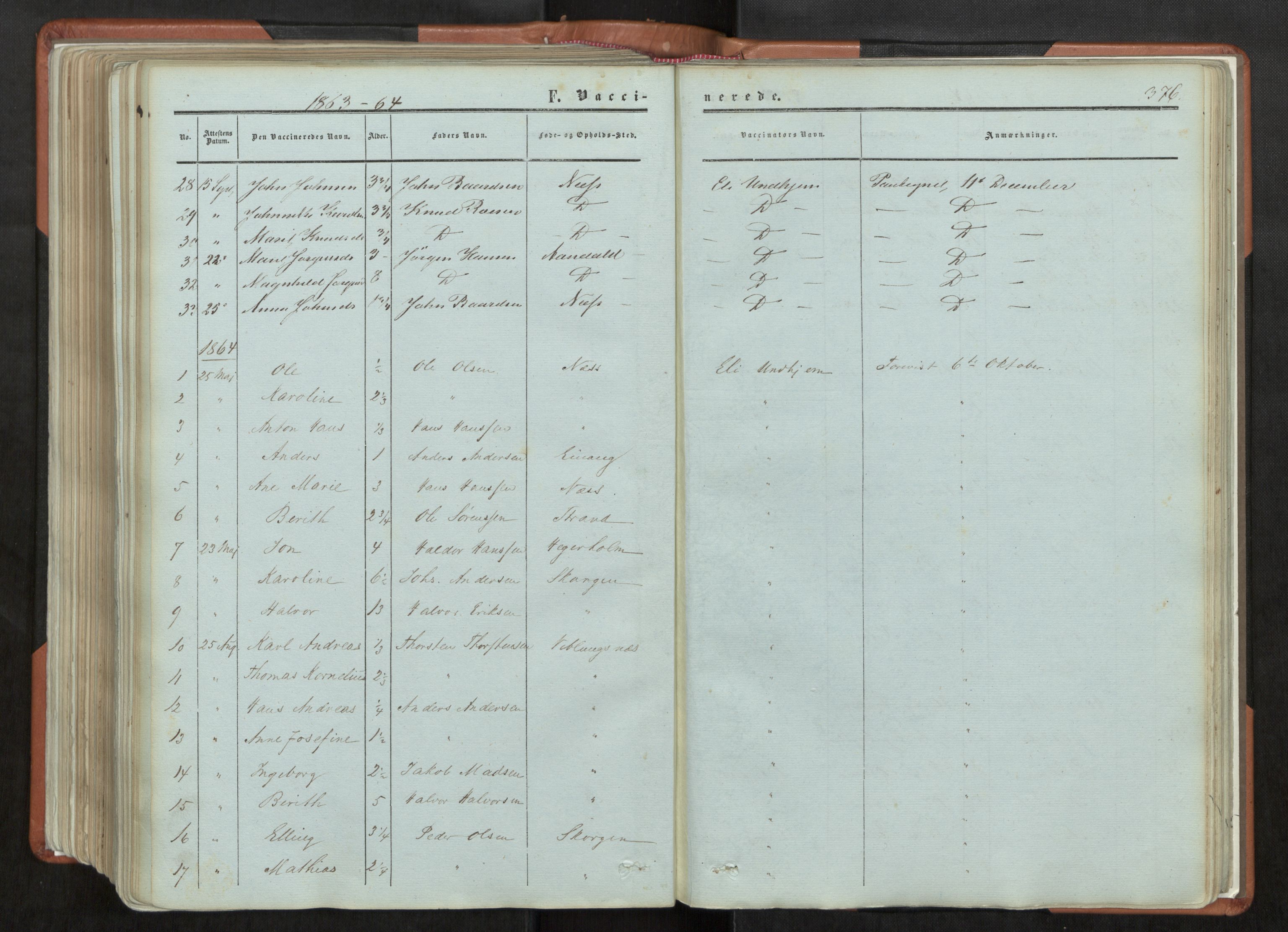 Ministerialprotokoller, klokkerbøker og fødselsregistre - Møre og Romsdal, AV/SAT-A-1454/544/L0572: Parish register (official) no. 544A05, 1854-1886, p. 376