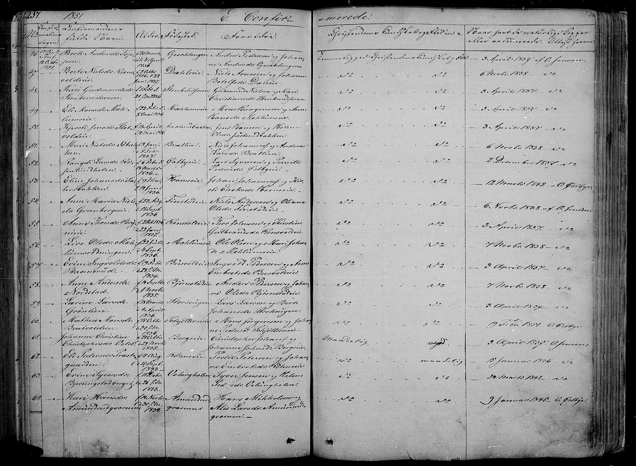 Romedal prestekontor, AV/SAH-PREST-004/L/L0009: Parish register (copy) no. 9, 1846-1866, p. 237