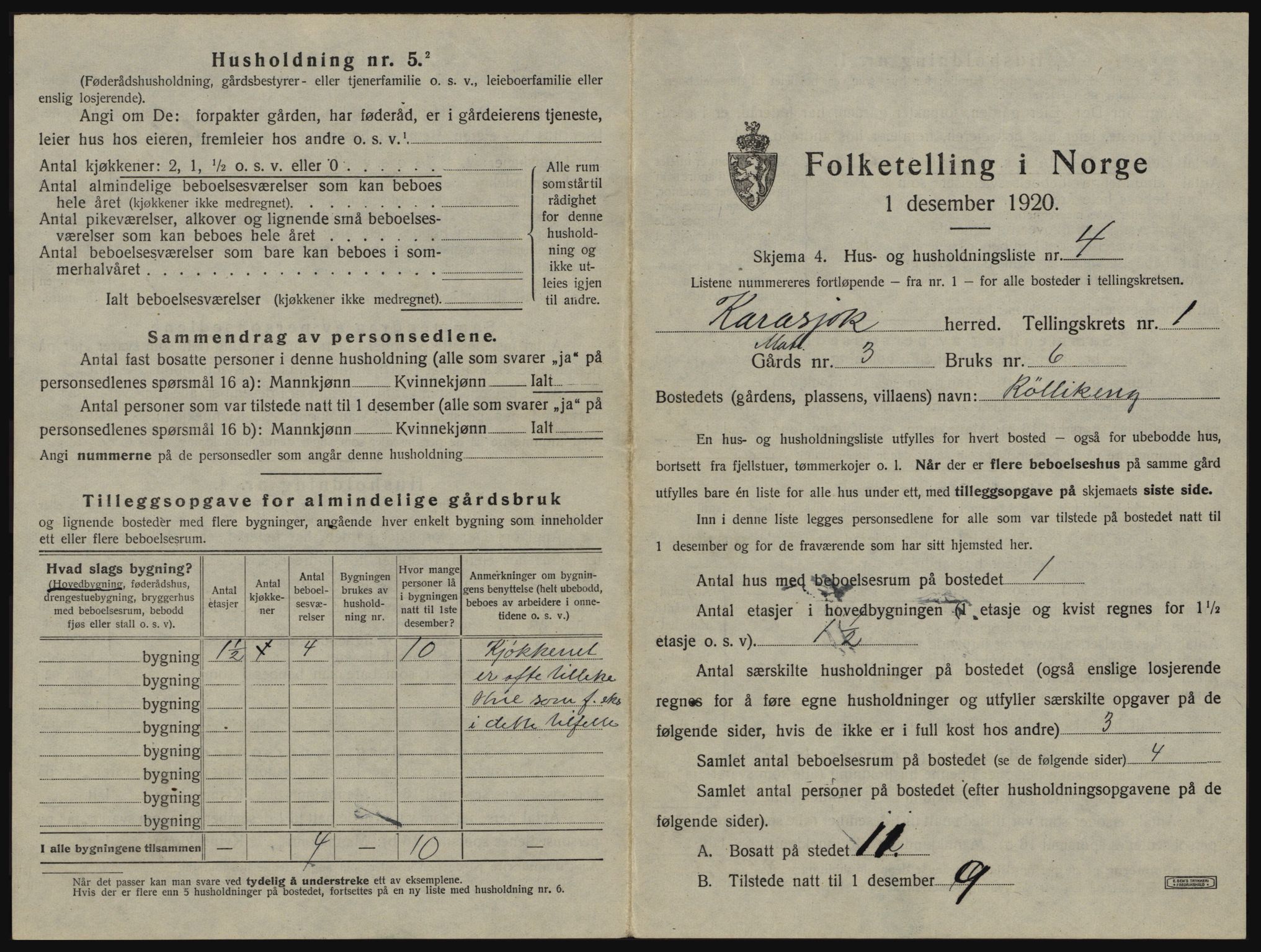 SATØ, 1920 census for Karasjok, 1920, p. 34