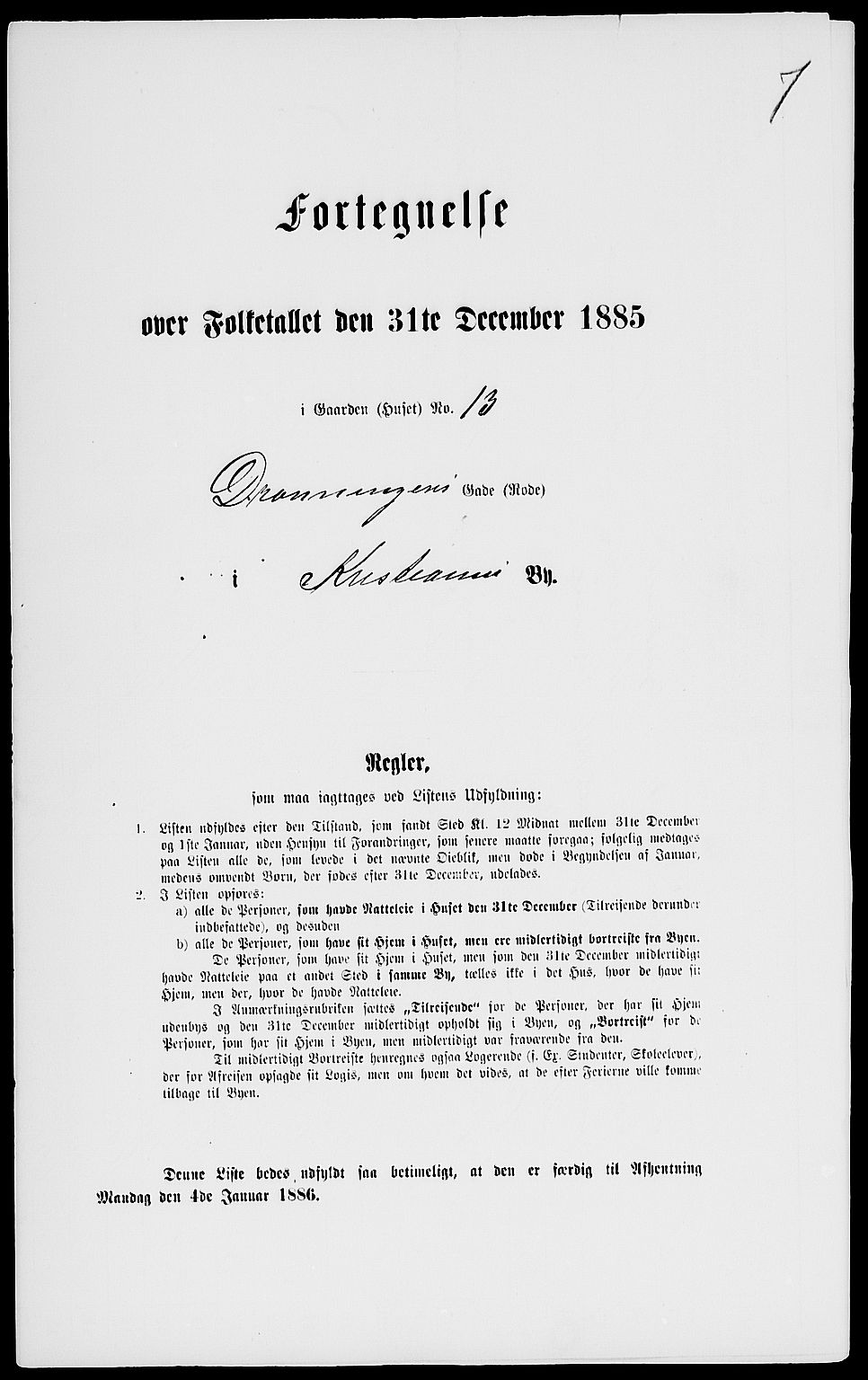 RA, 1885 census for 0301 Kristiania, 1885, p. 218