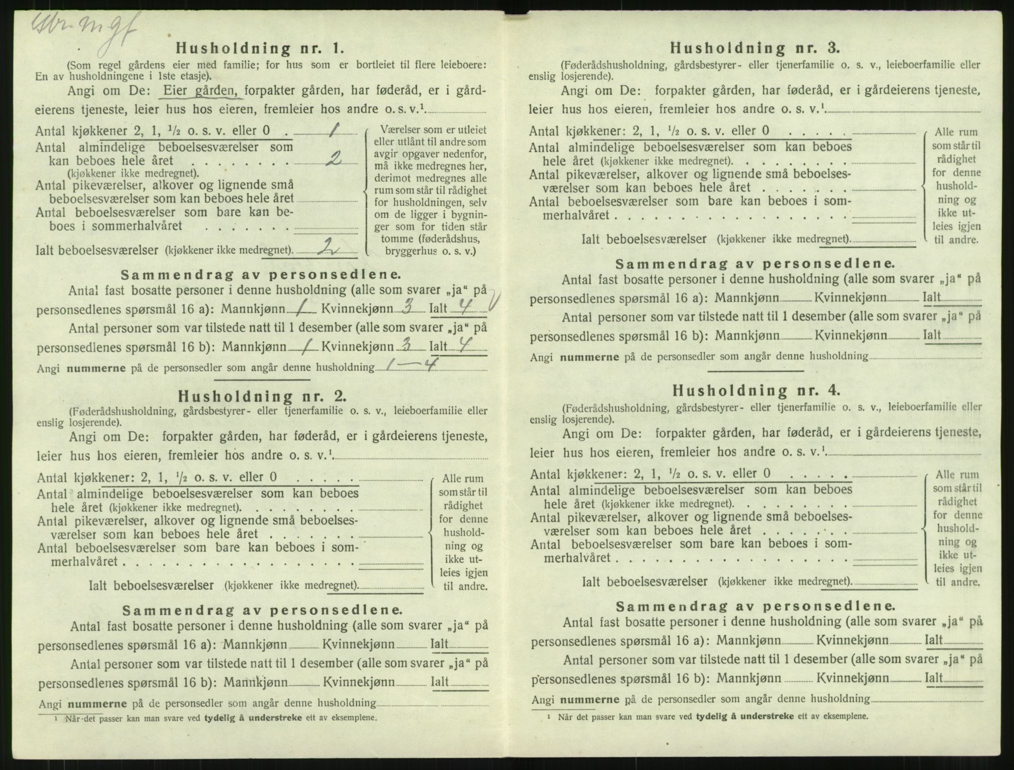 SAT, 1920 census for Kornstad, 1920, p. 208