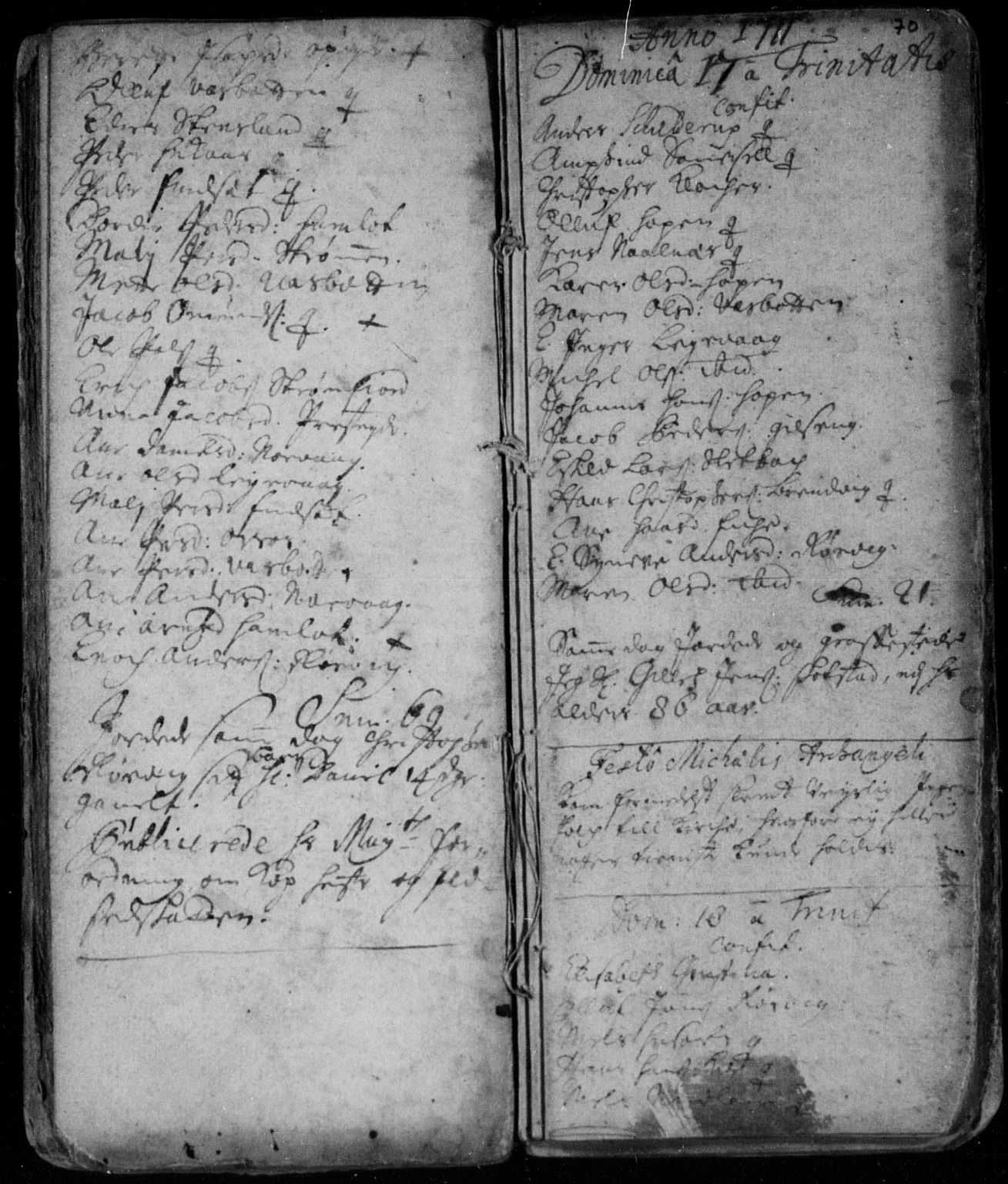 Ministerialprotokoller, klokkerbøker og fødselsregistre - Nordland, AV/SAT-A-1459/859/L0840: Parish register (official) no. 859A00, 1708-1738, p. 70