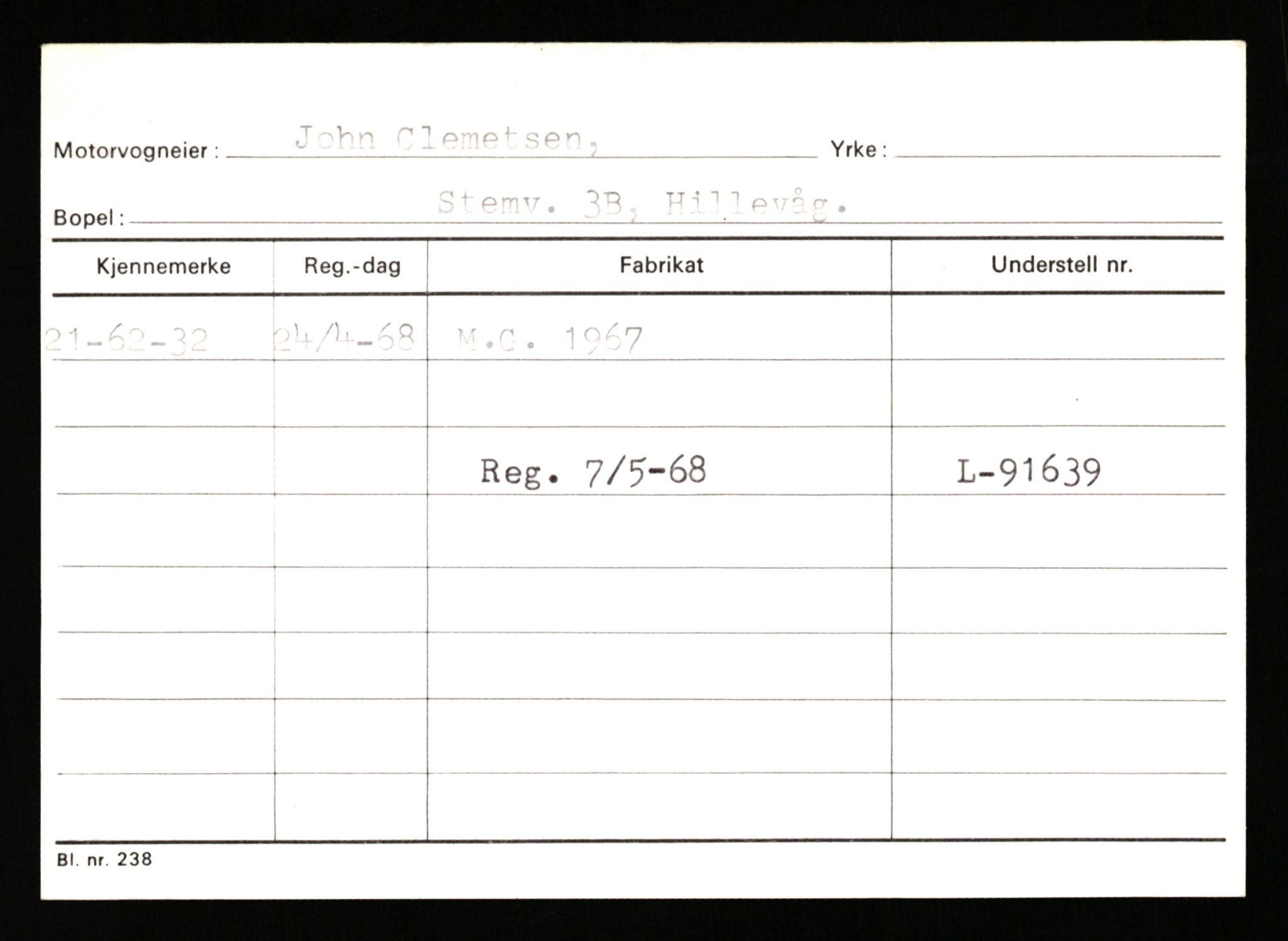 Stavanger trafikkstasjon, AV/SAST-A-101942/0/G/L0010: Registreringsnummer: 130000 - 239953, 1930-1971, p. 2609