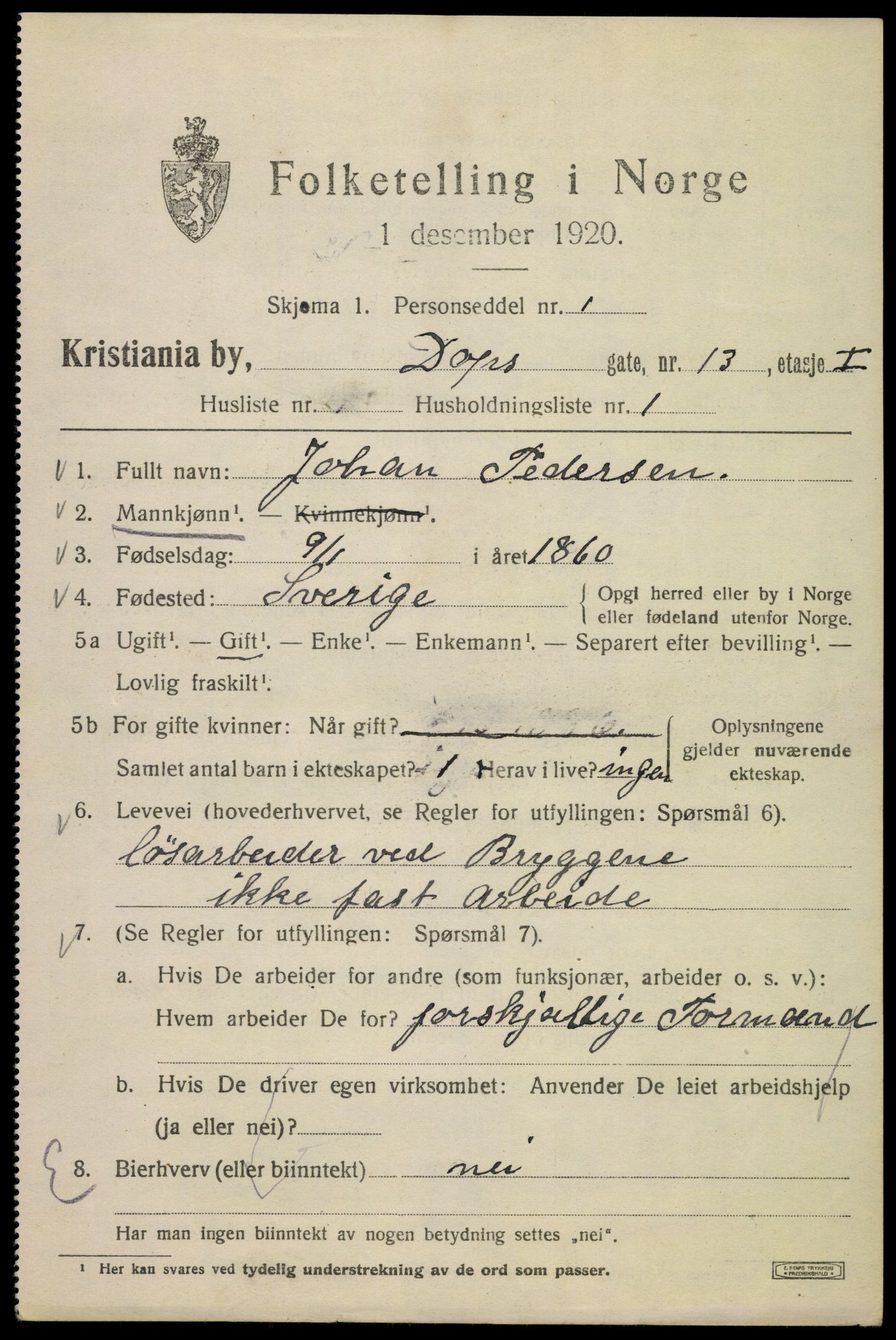 SAO, 1920 census for Kristiania, 1920, p. 199897