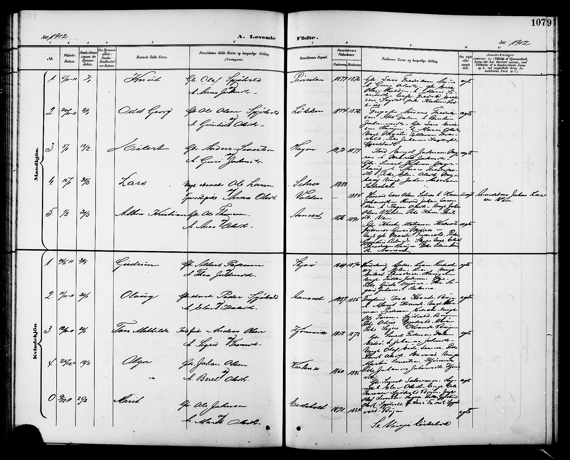 Ministerialprotokoller, klokkerbøker og fødselsregistre - Sør-Trøndelag, SAT/A-1456/630/L0505: Parish register (copy) no. 630C03, 1899-1914, p. 107