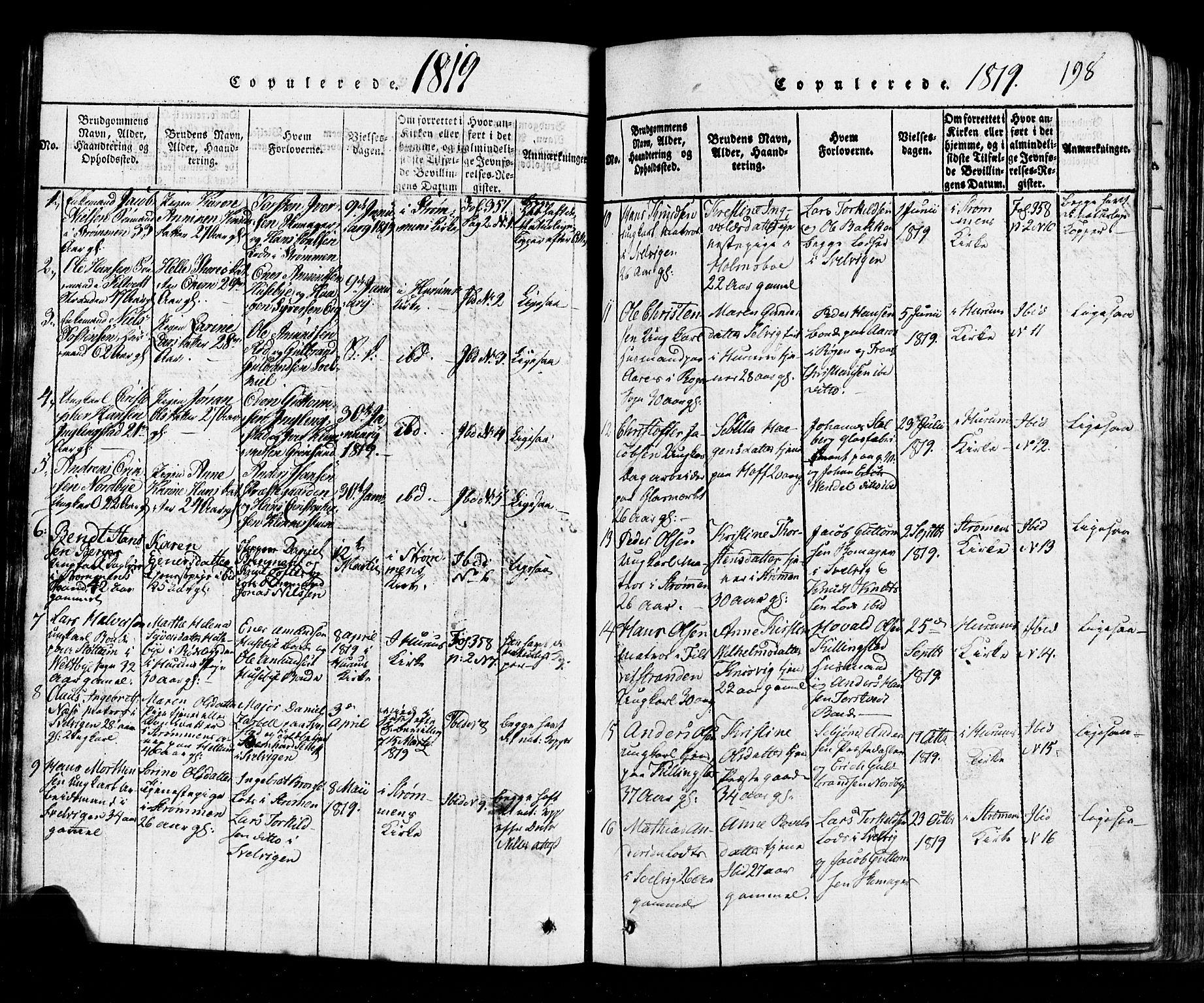 Hurum kirkebøker, SAKO/A-229/G/Ga/L0001: Parish register (copy) no. I 1, 1816-1826, p. 198