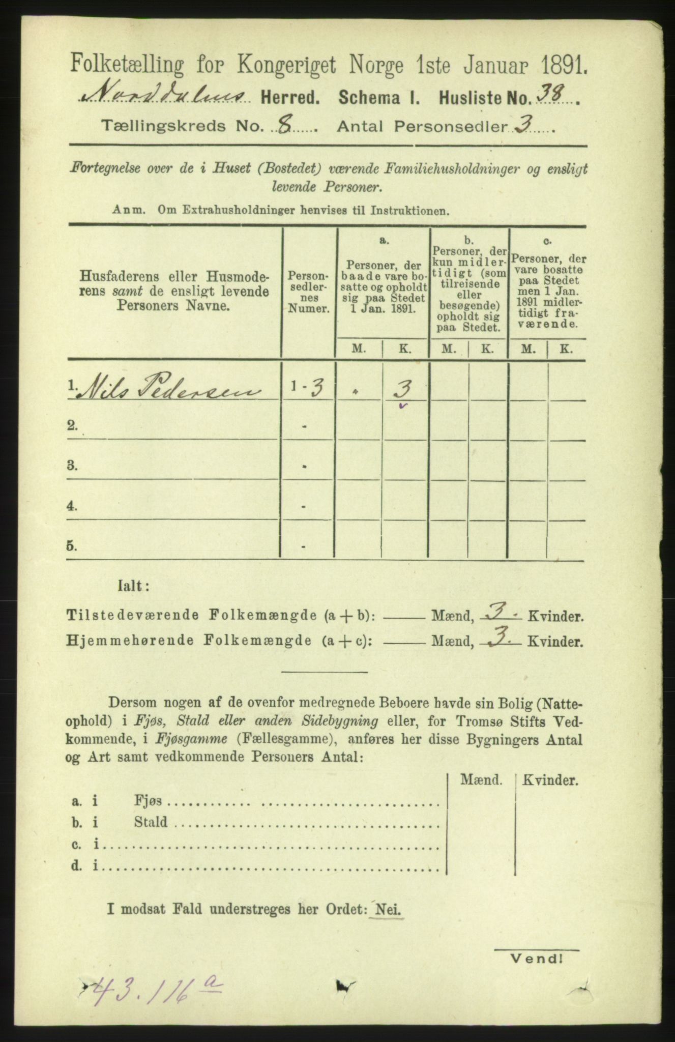 RA, 1891 census for 1524 Norddal, 1891, p. 1552