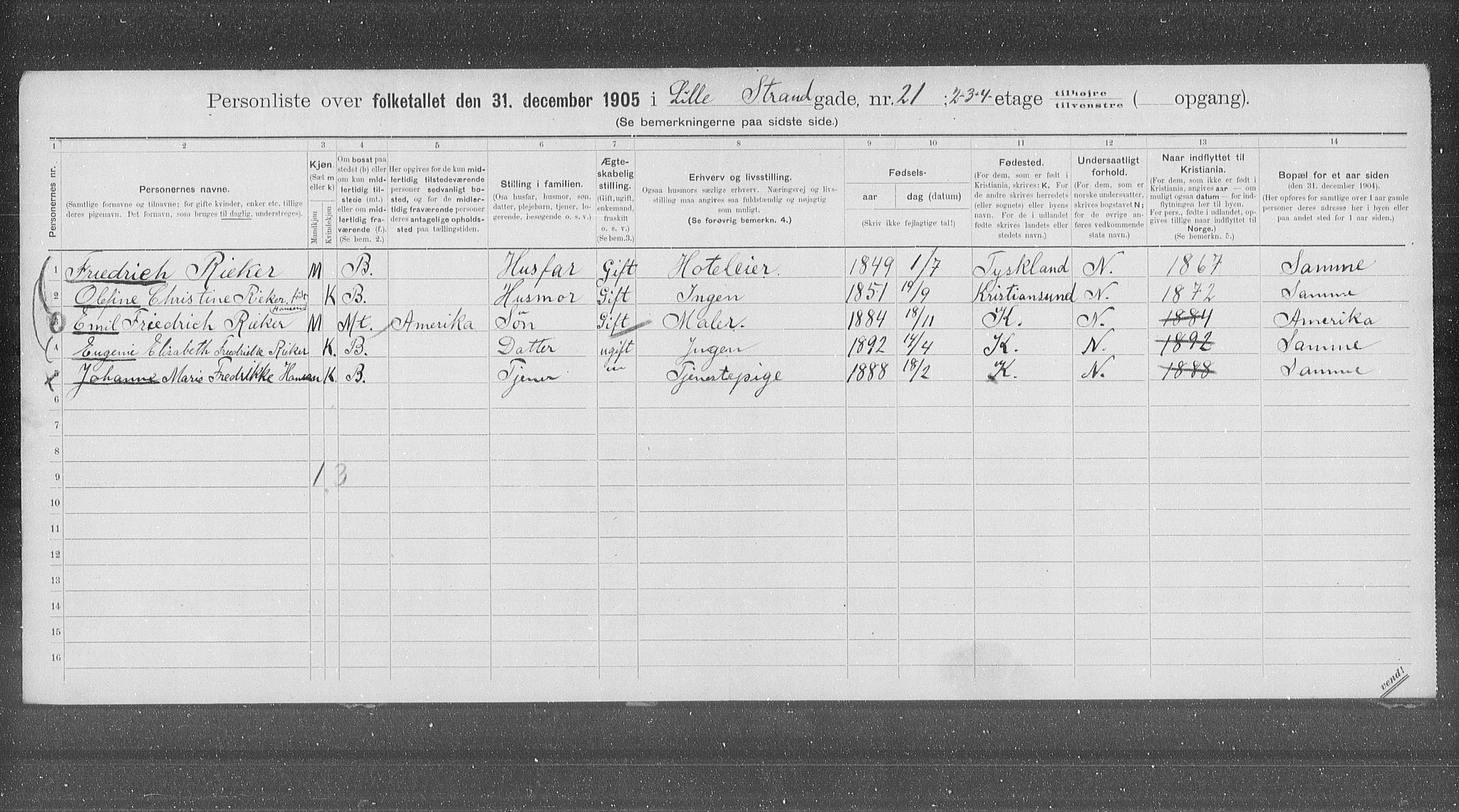 OBA, Municipal Census 1905 for Kristiania, 1905, p. 30271