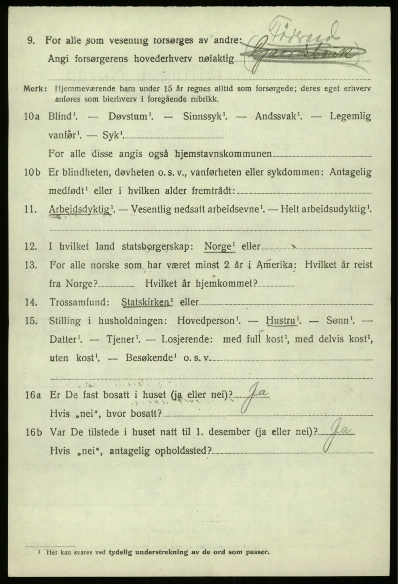 SAB, 1920 census for Naustdal, 1920, p. 1262