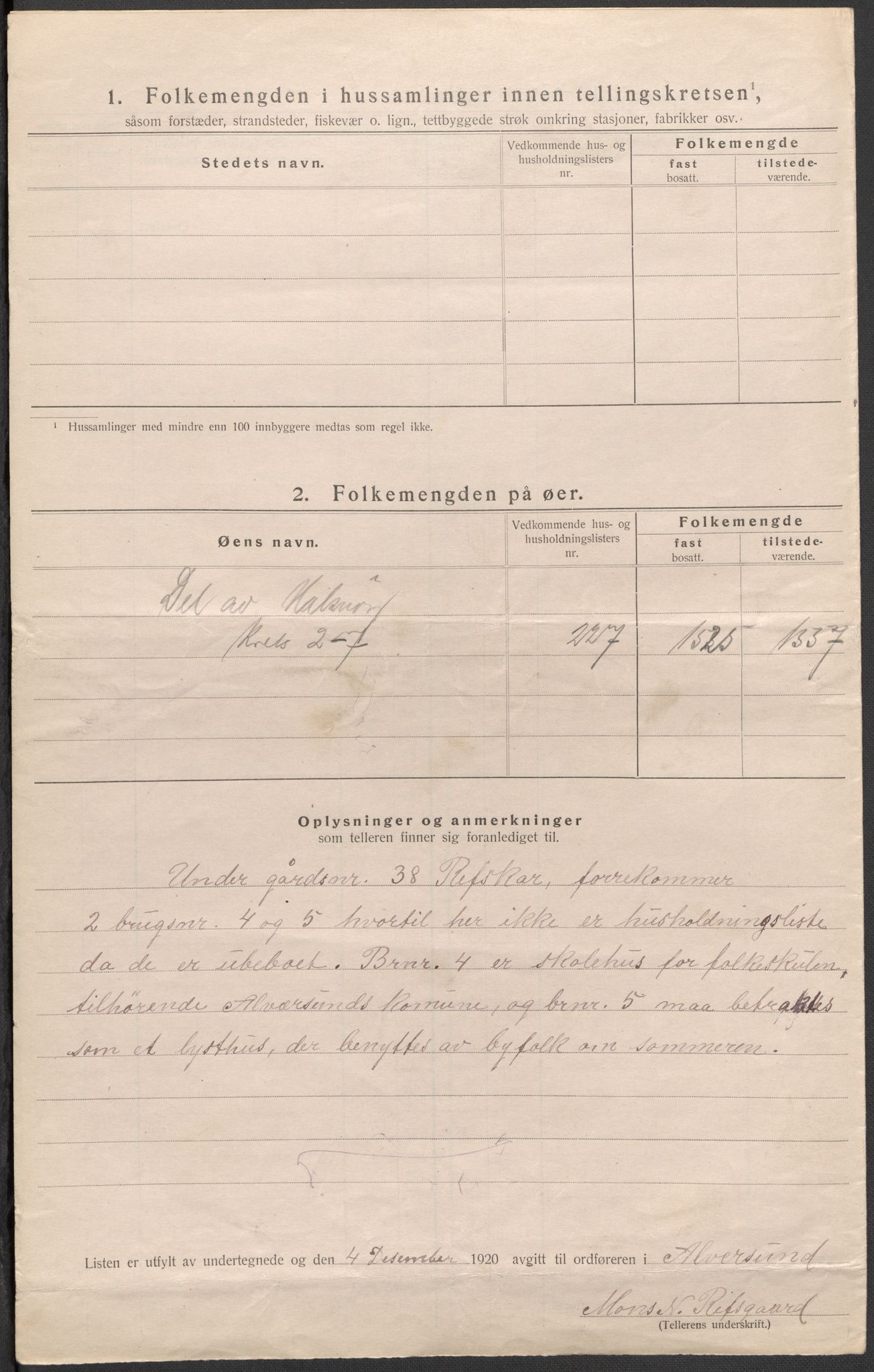 SAB, 1920 census for Alversund, 1920, p. 25